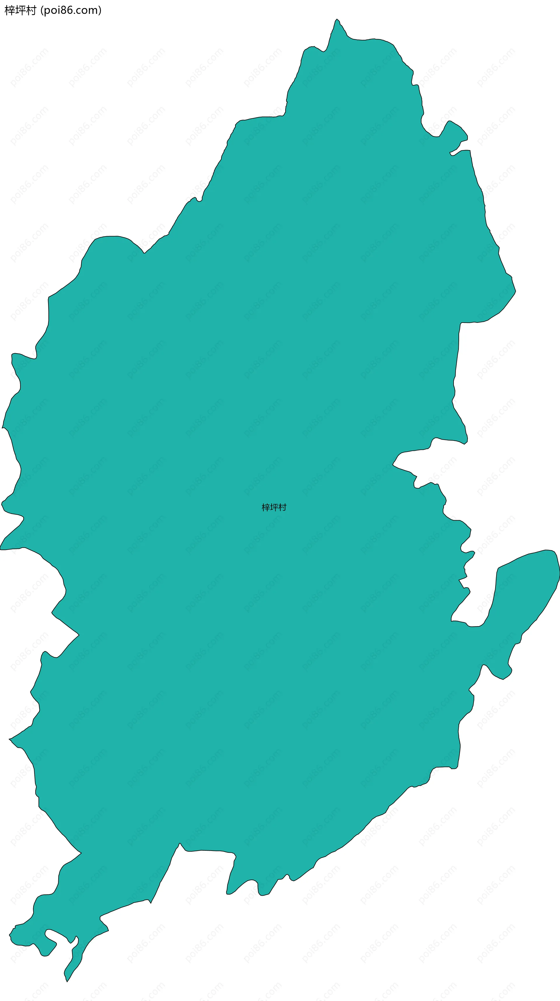 梓坪村边界地图