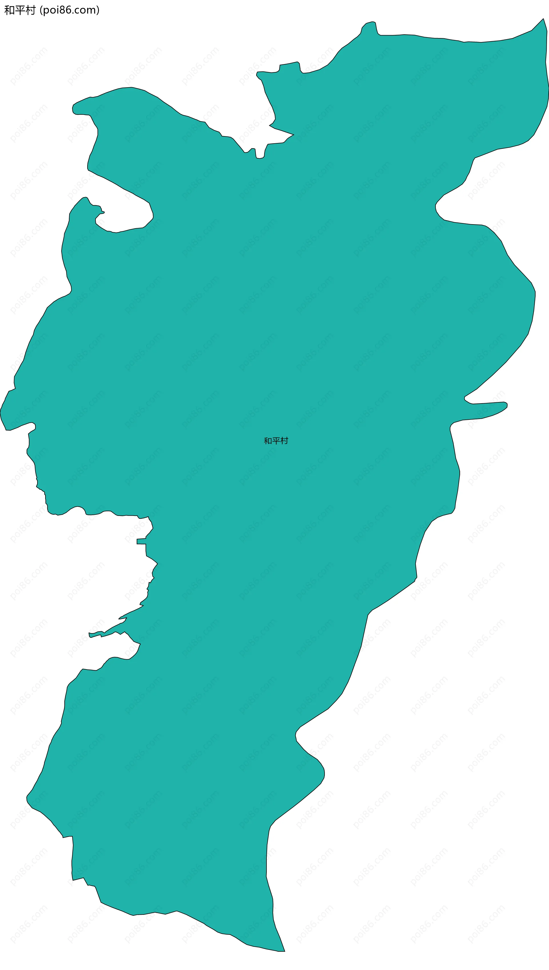 和平村边界地图