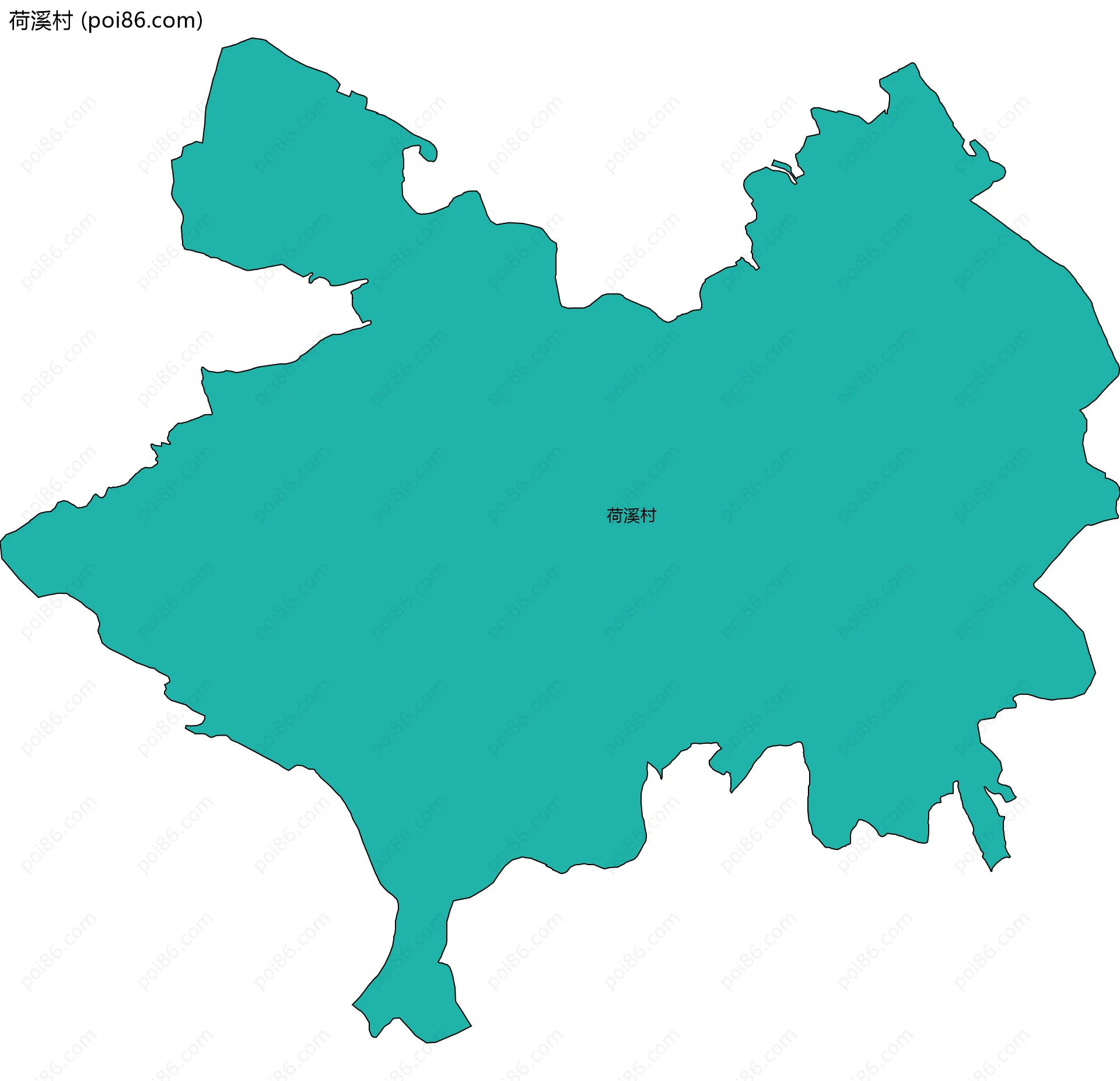 荷溪村边界地图