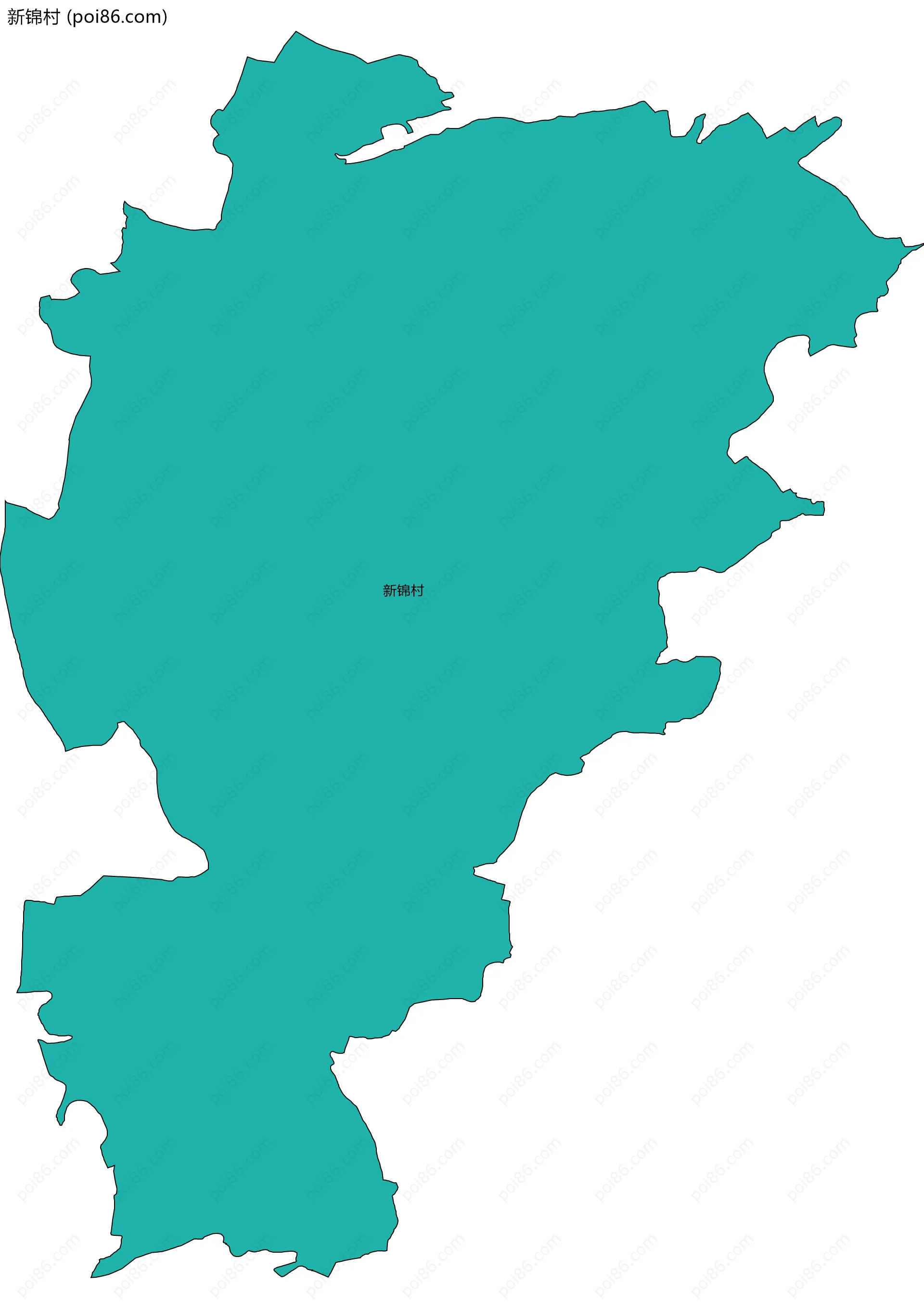 新锦村边界地图