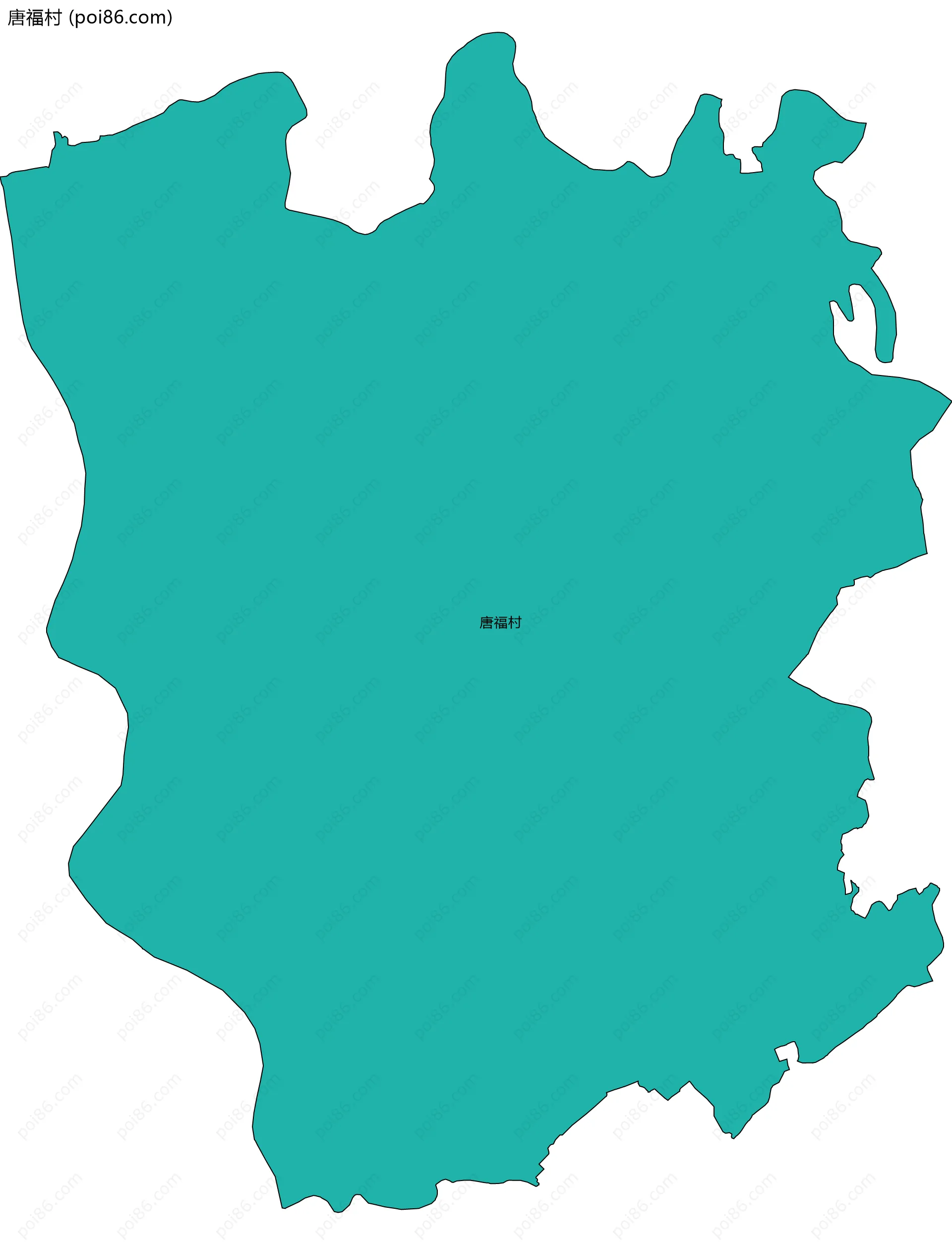 唐福村边界地图