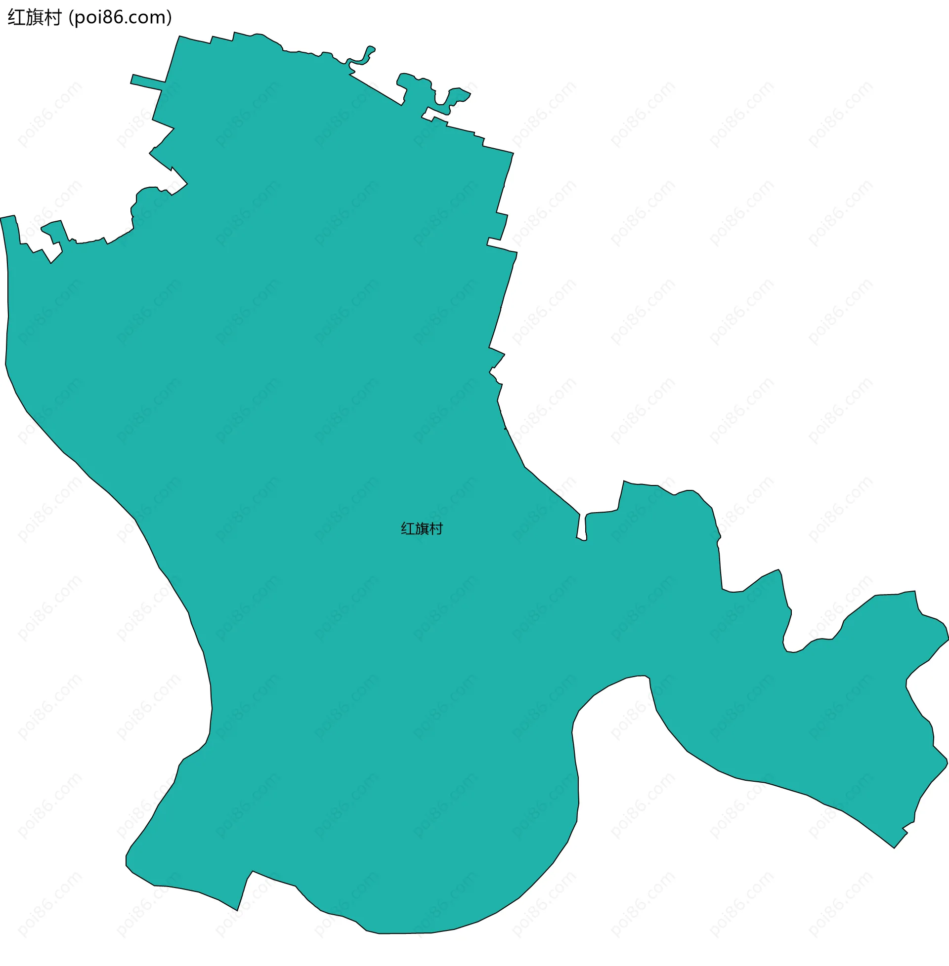 红旗村边界地图