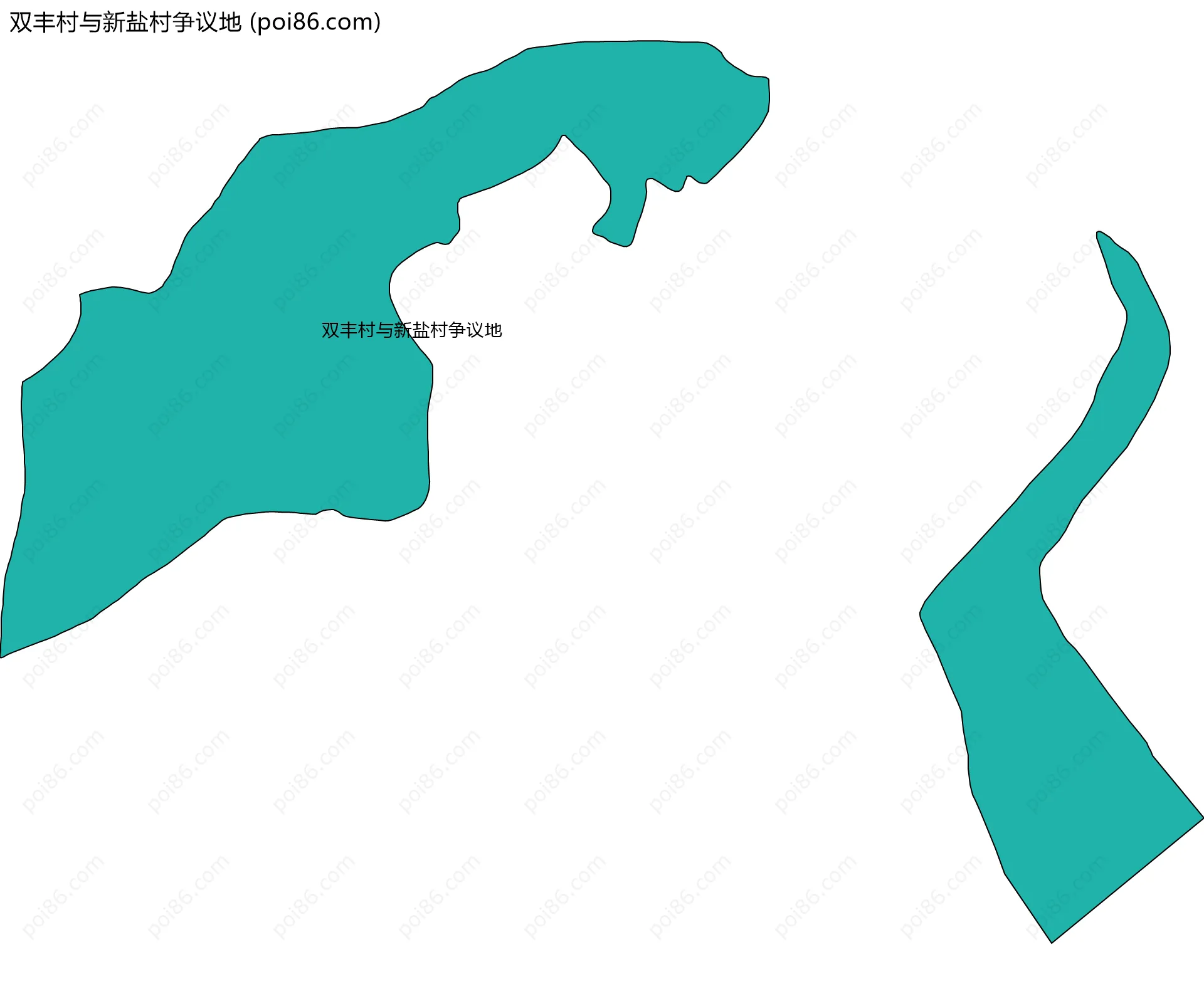 双丰村与新盐村争议地边界地图