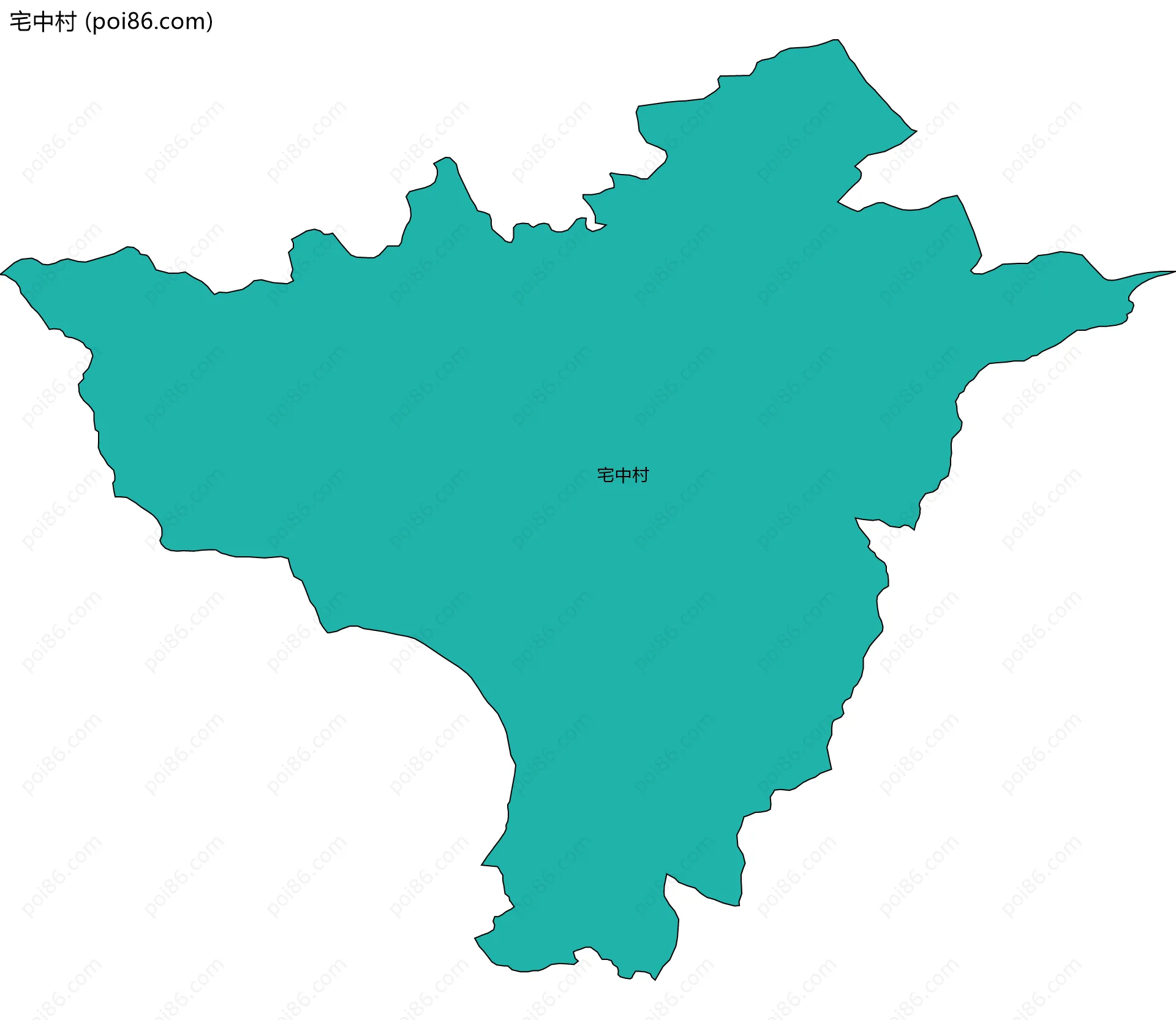 宅中村边界地图