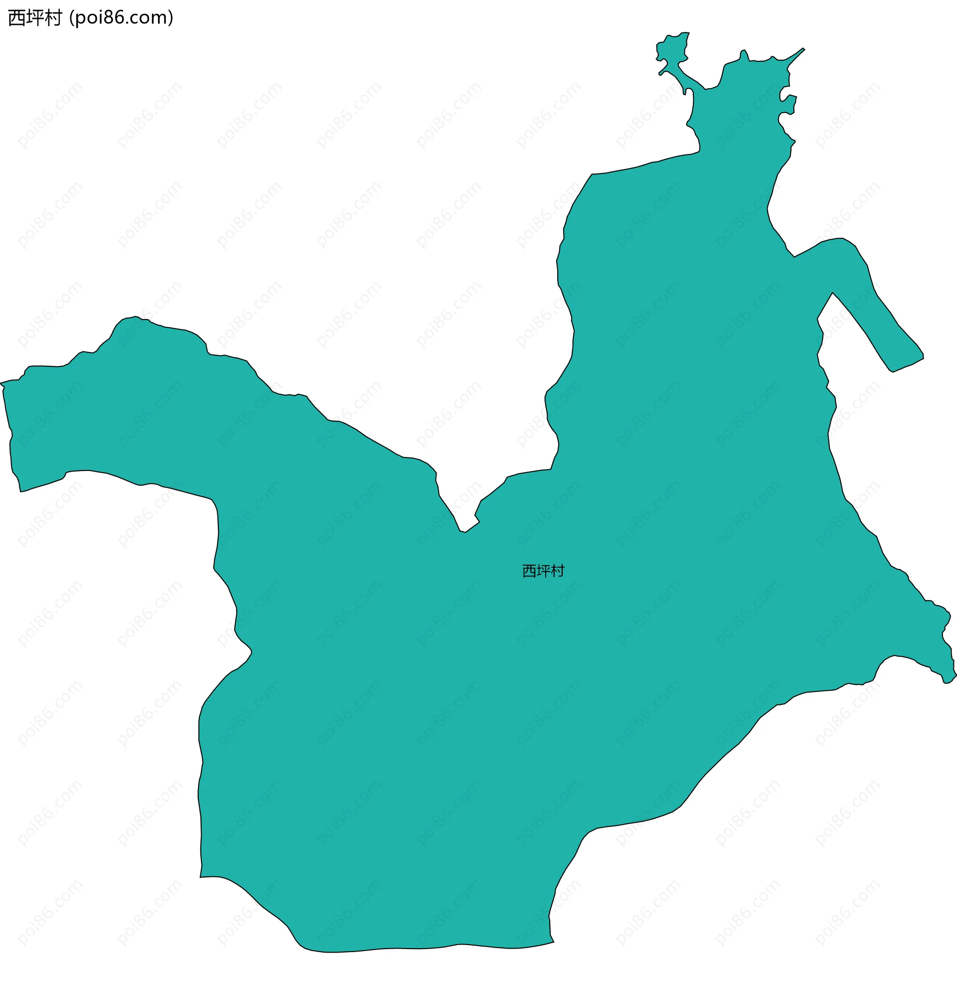 西坪村边界地图