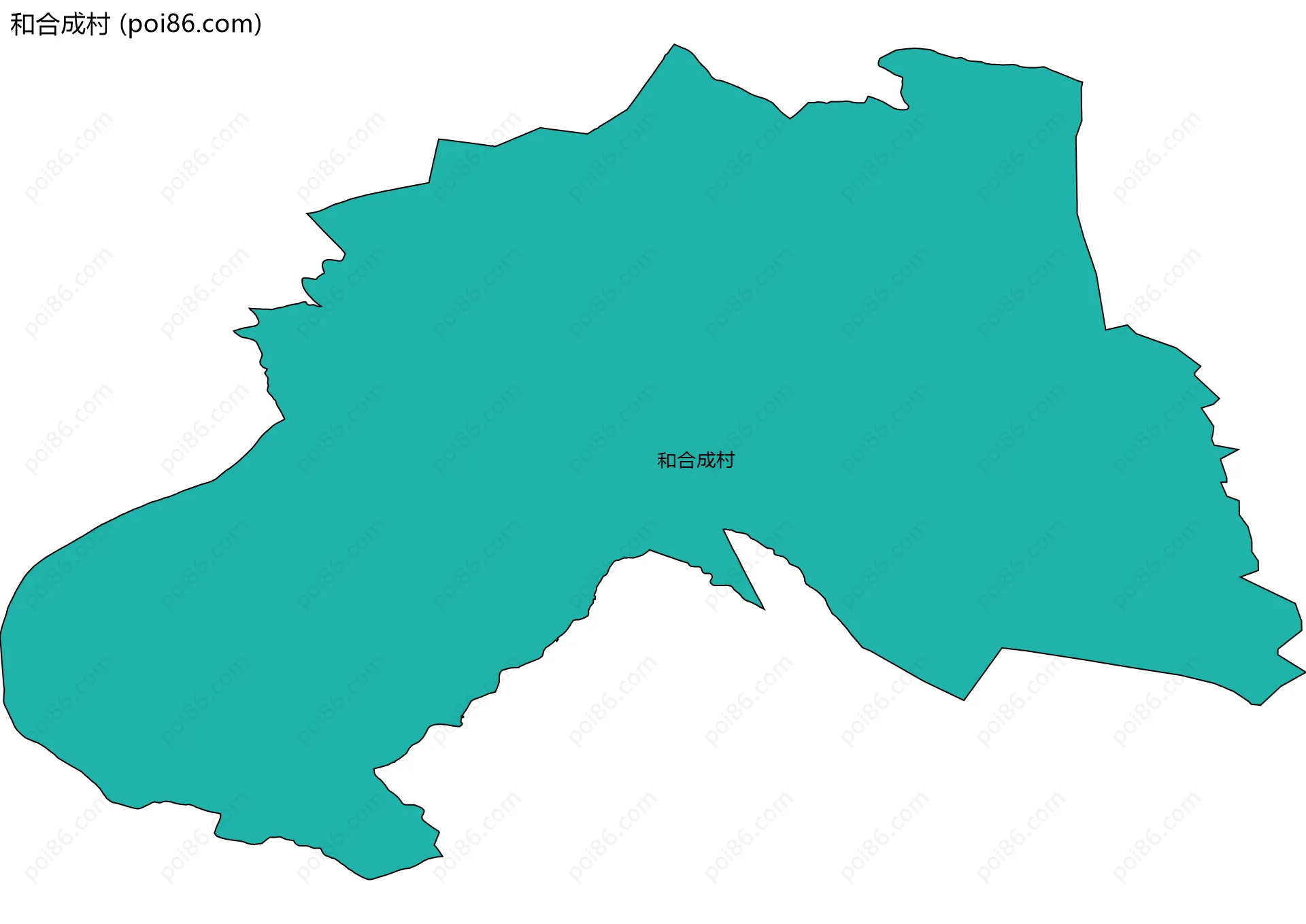 和合成村边界地图