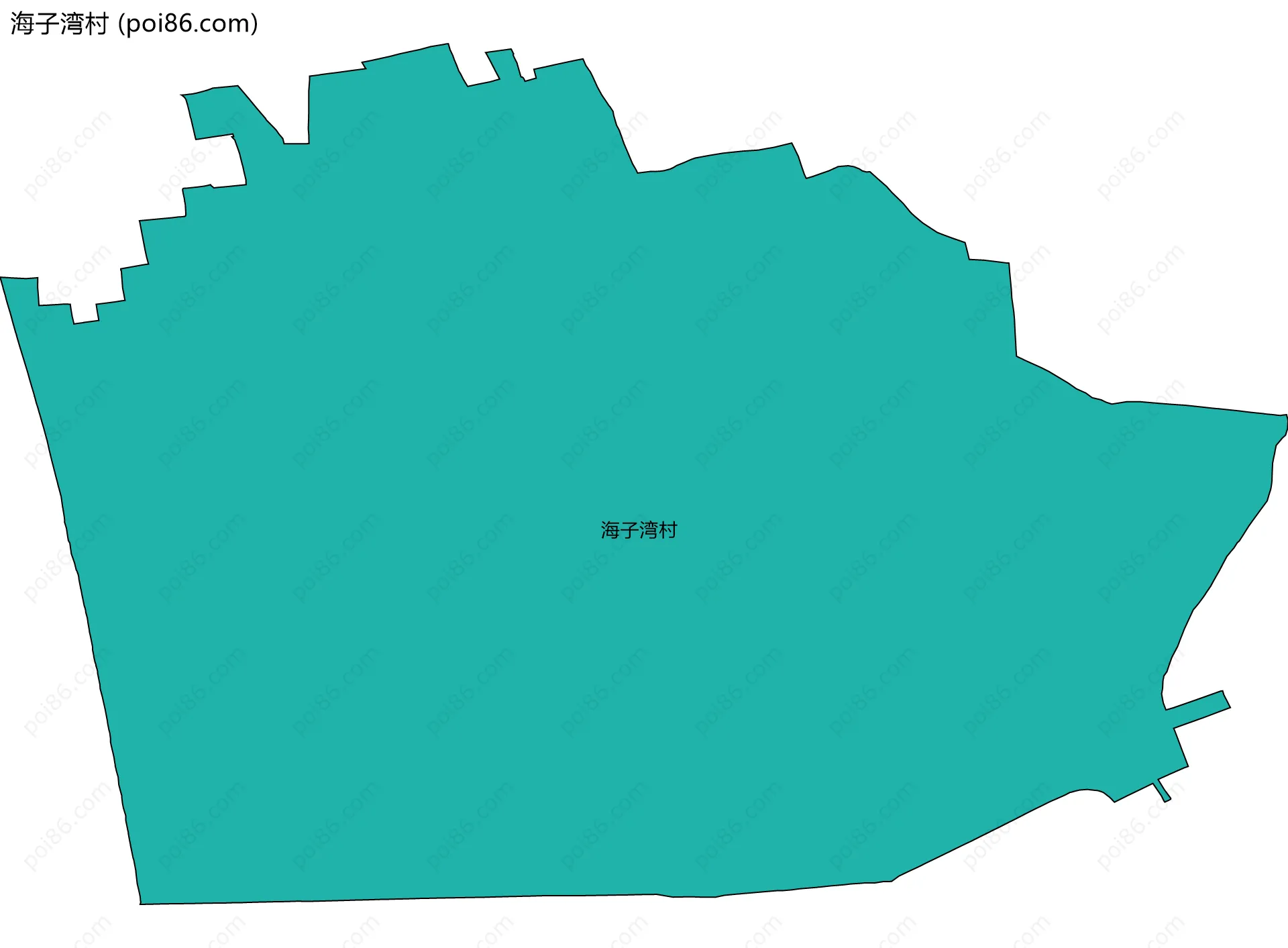 海子湾村边界地图
