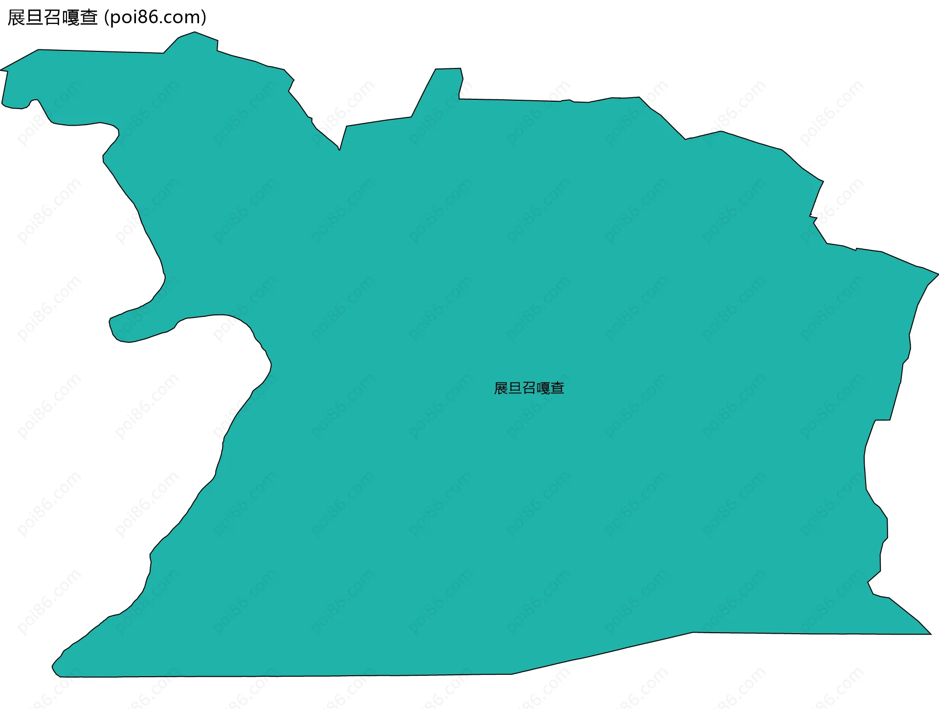 展旦召嘎查边界地图