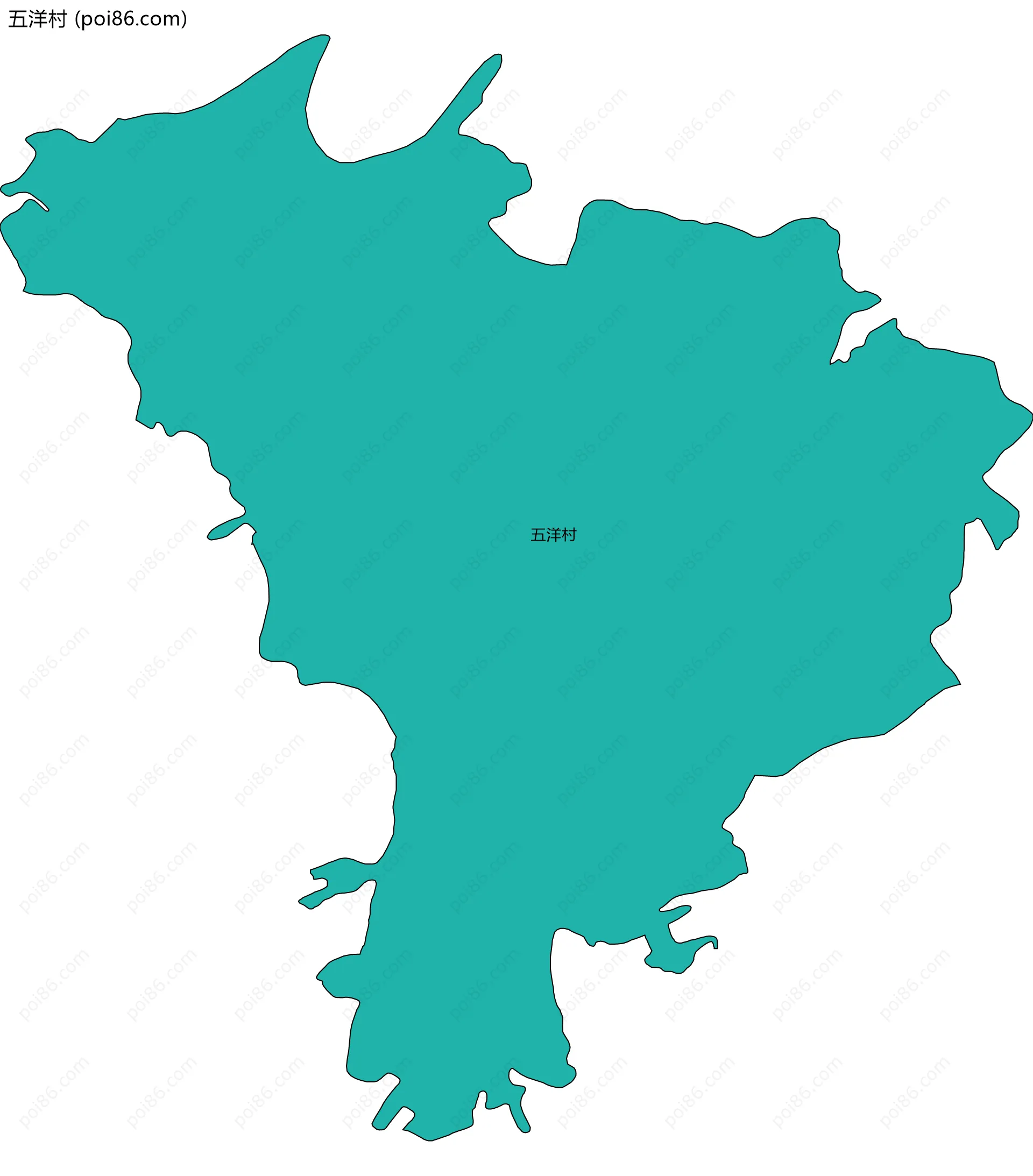 五洋村边界地图