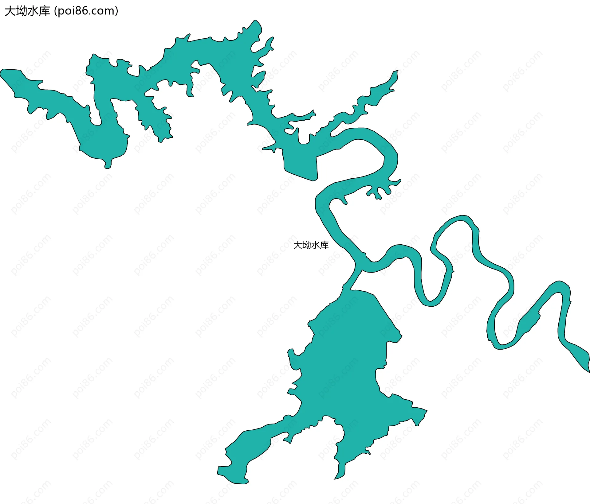 大坳水库边界地图