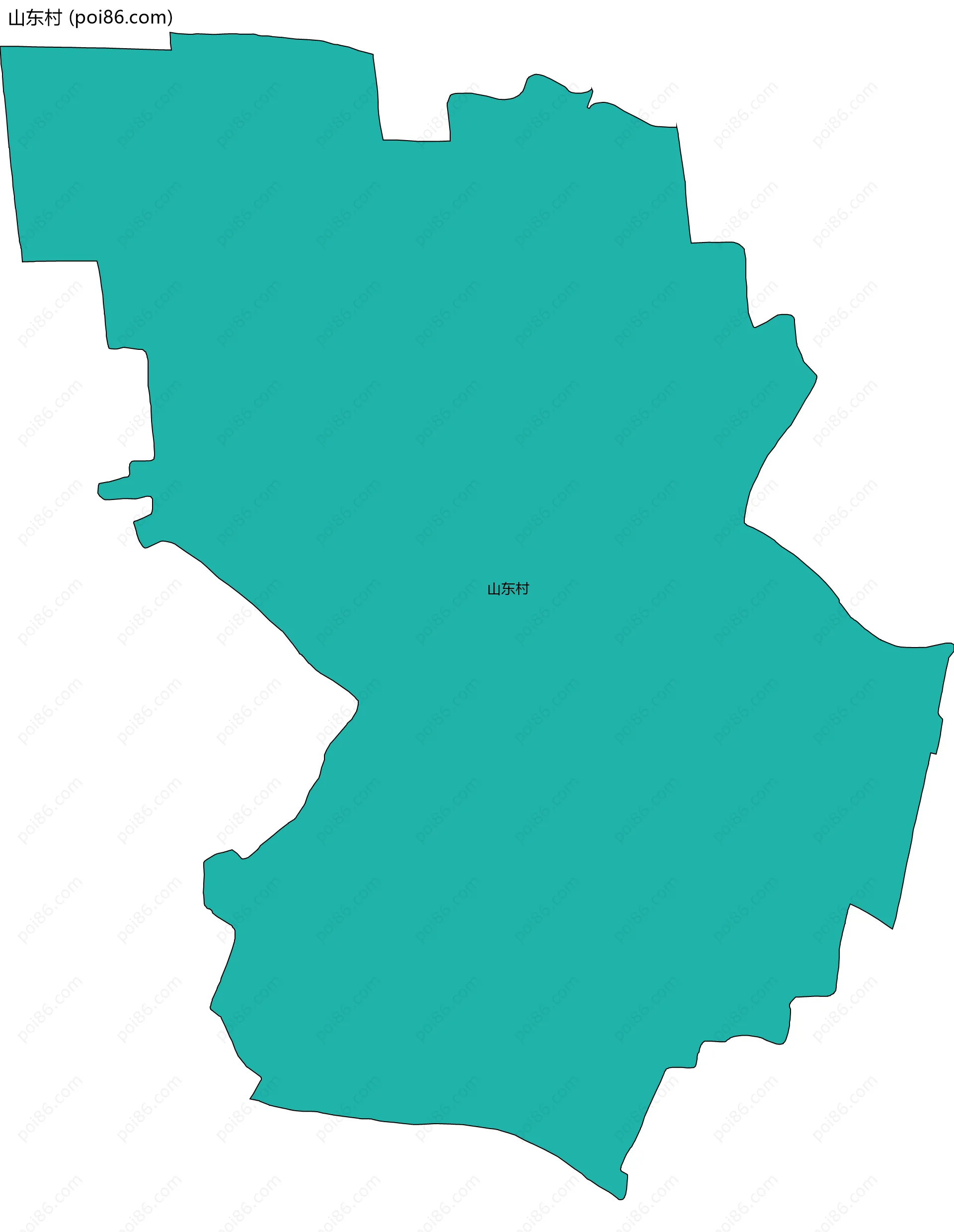 山东村边界地图