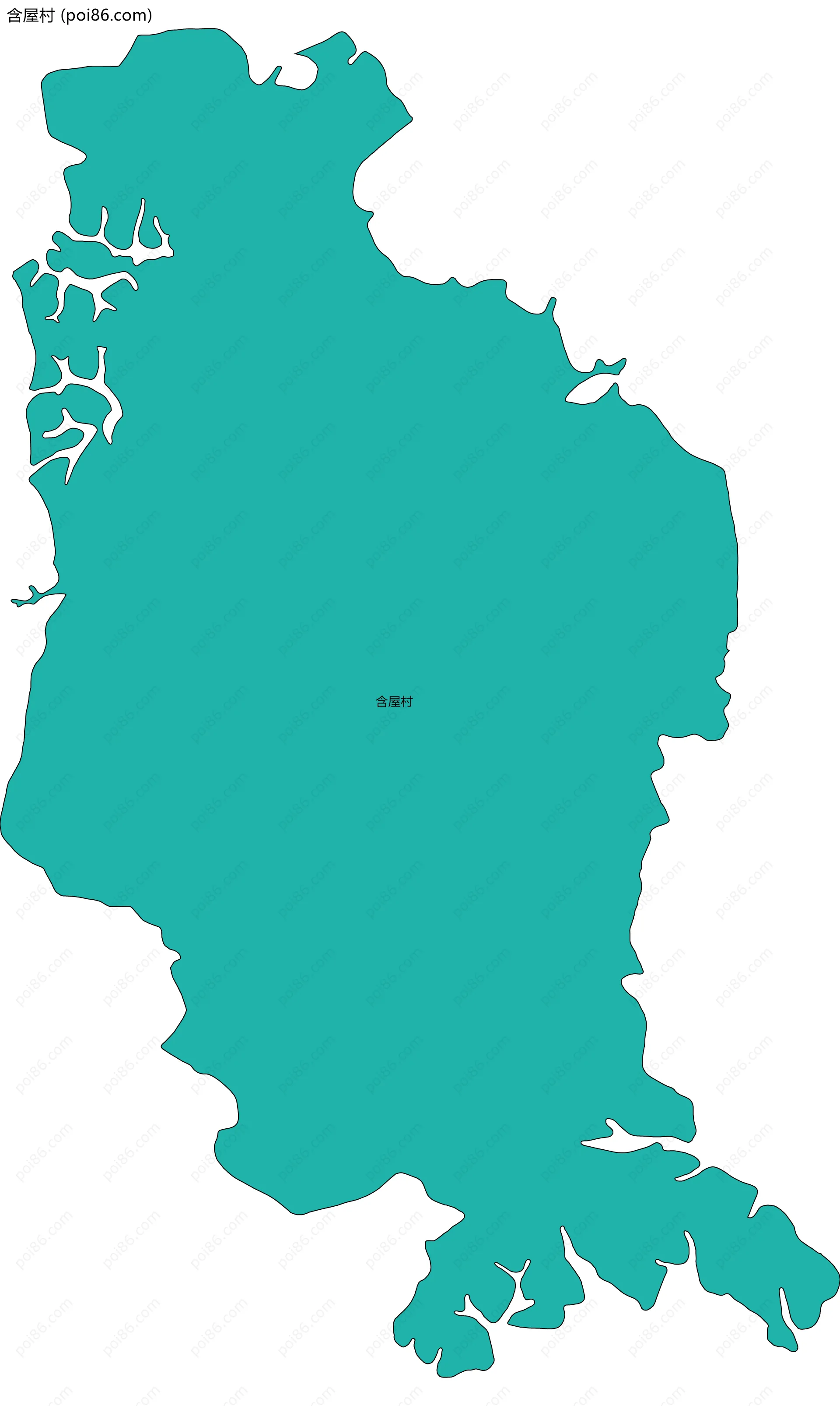 含屋村边界地图