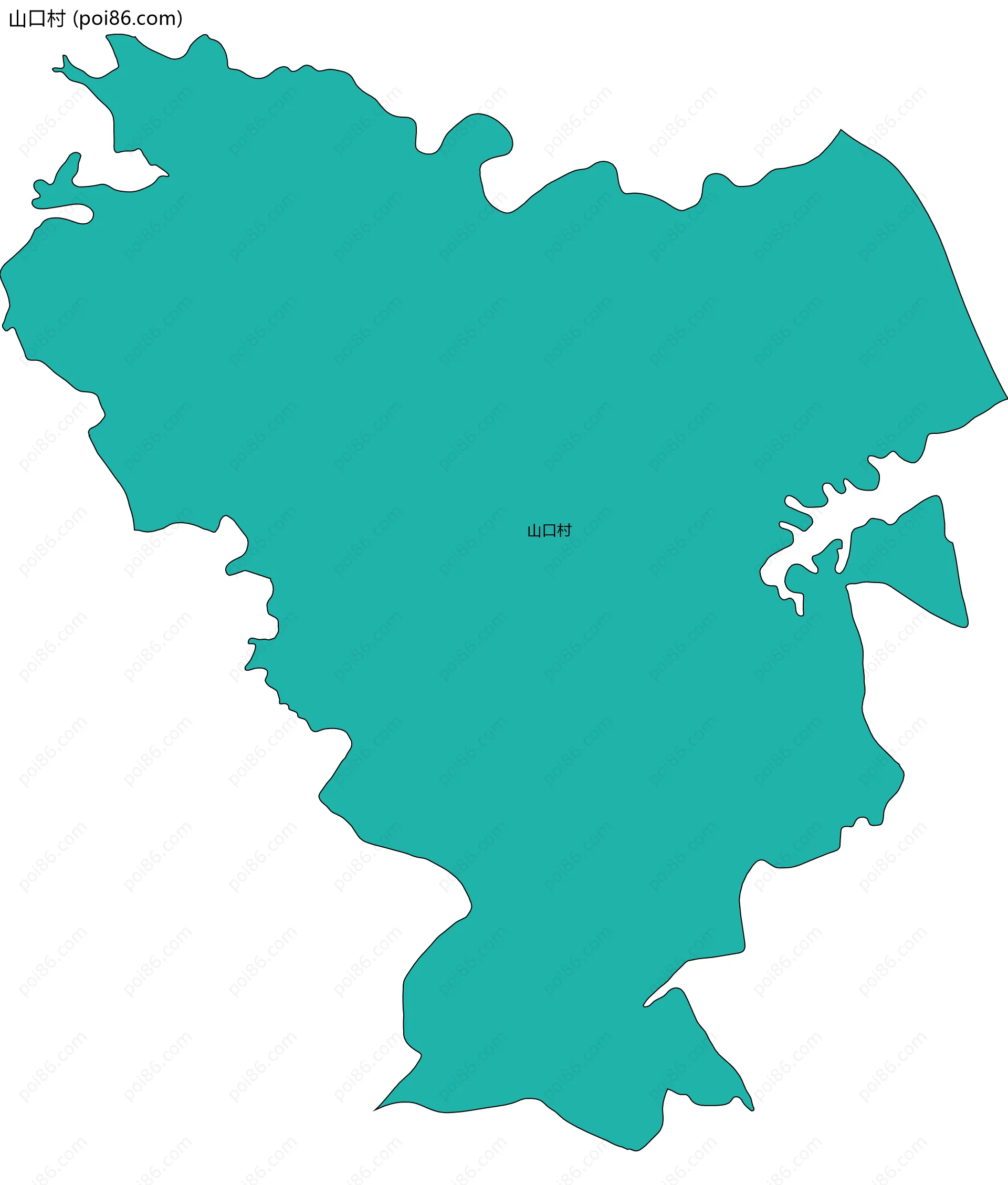 山口村边界地图