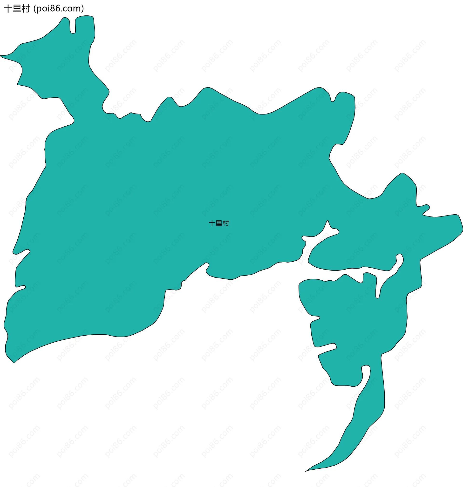 十里村边界地图