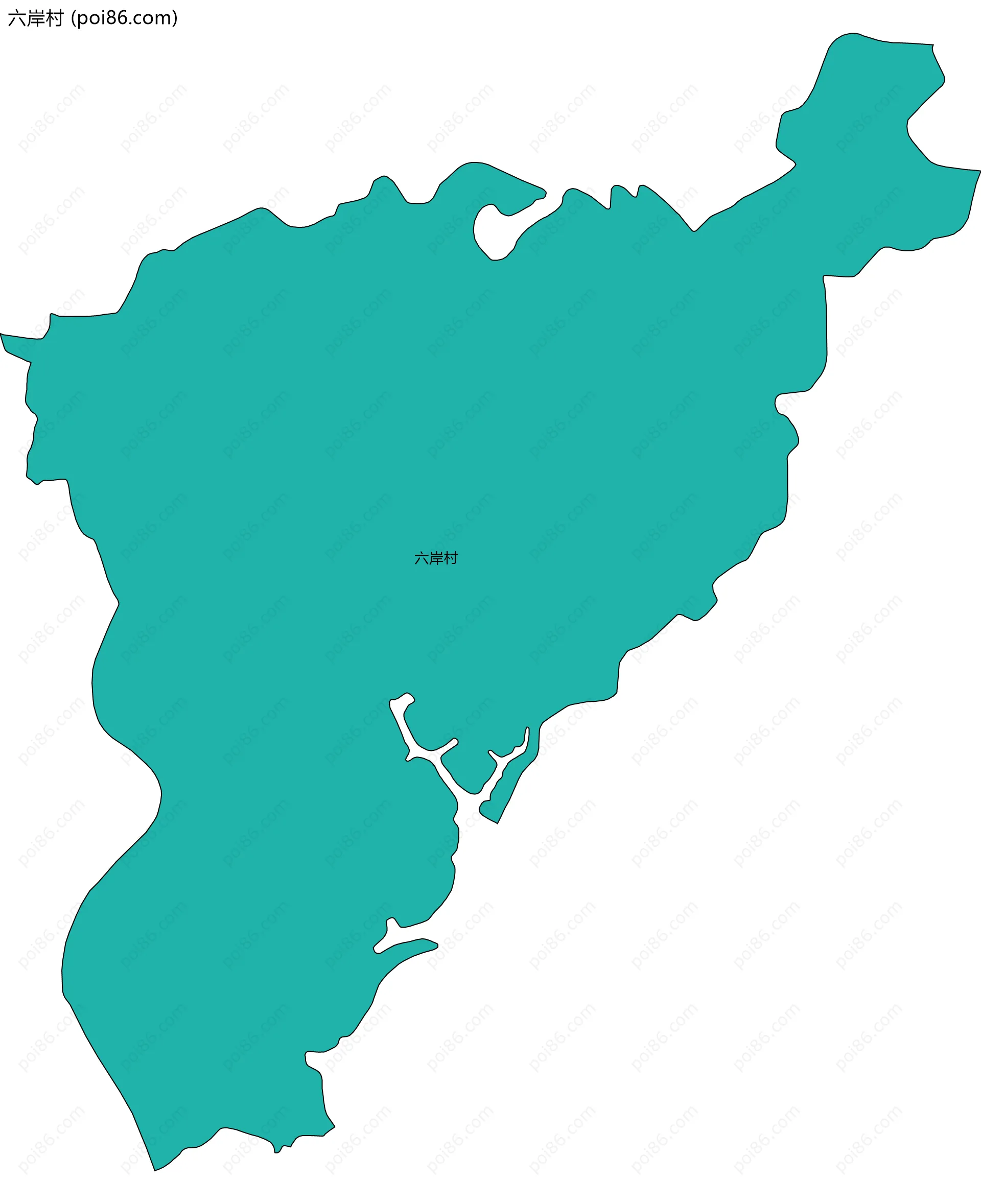 六岸村边界地图