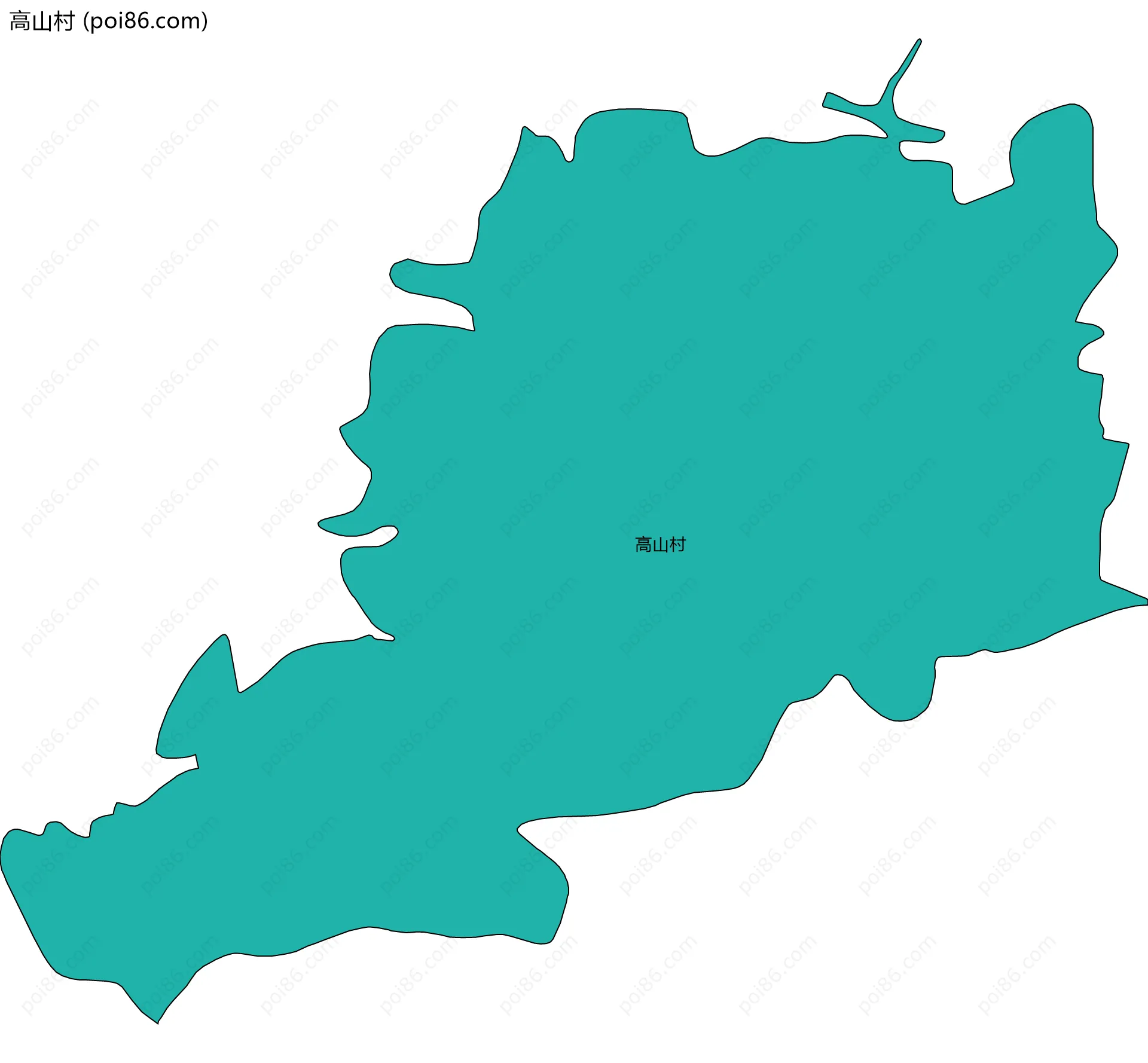 高山村边界地图