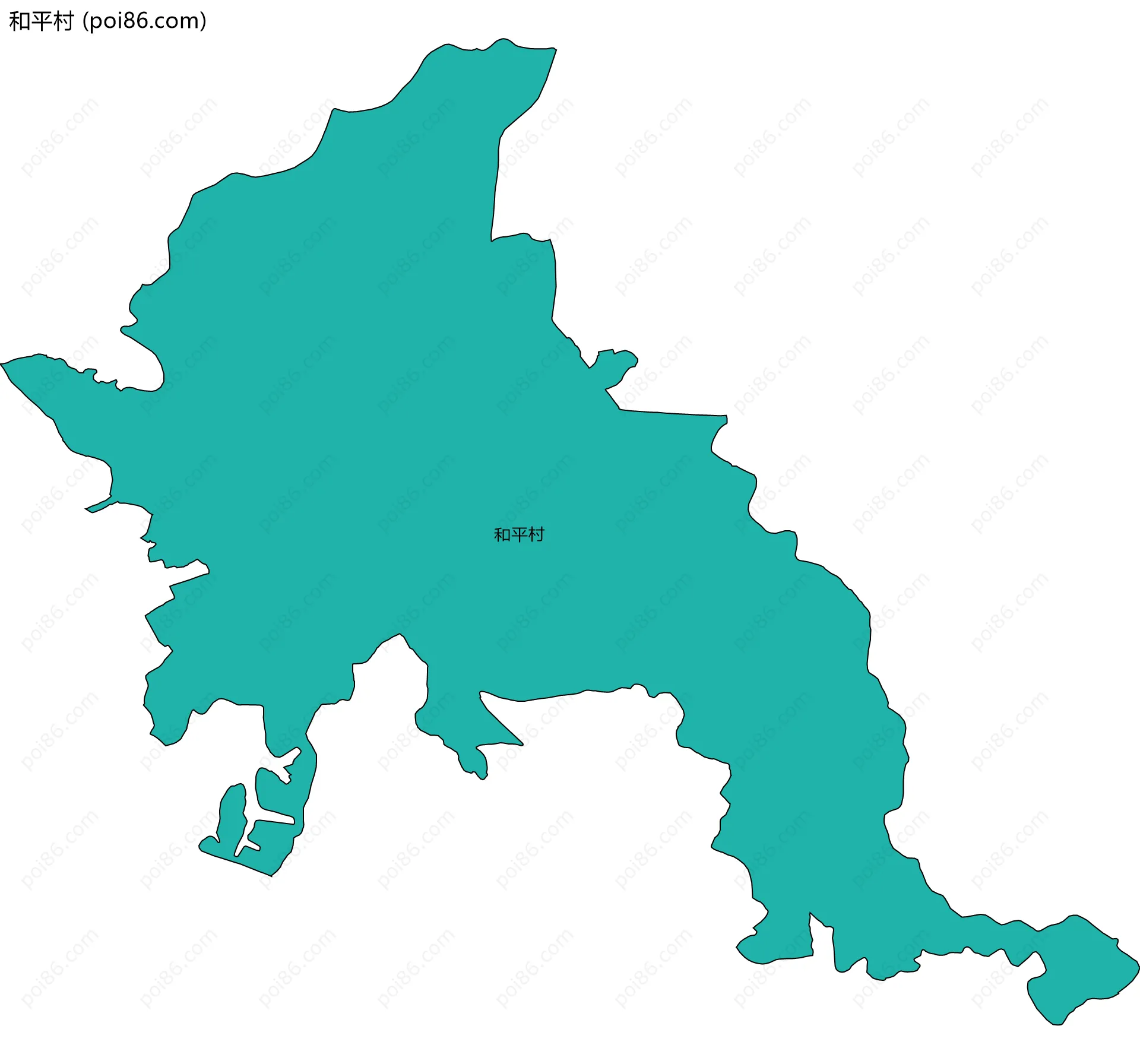 和平村边界地图