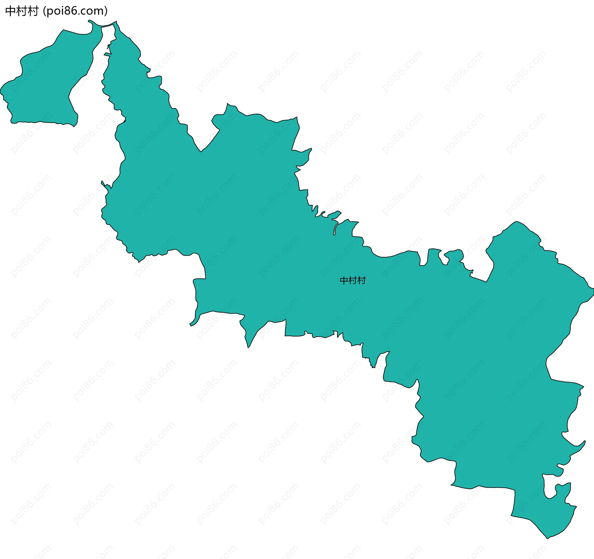中村村边界地图