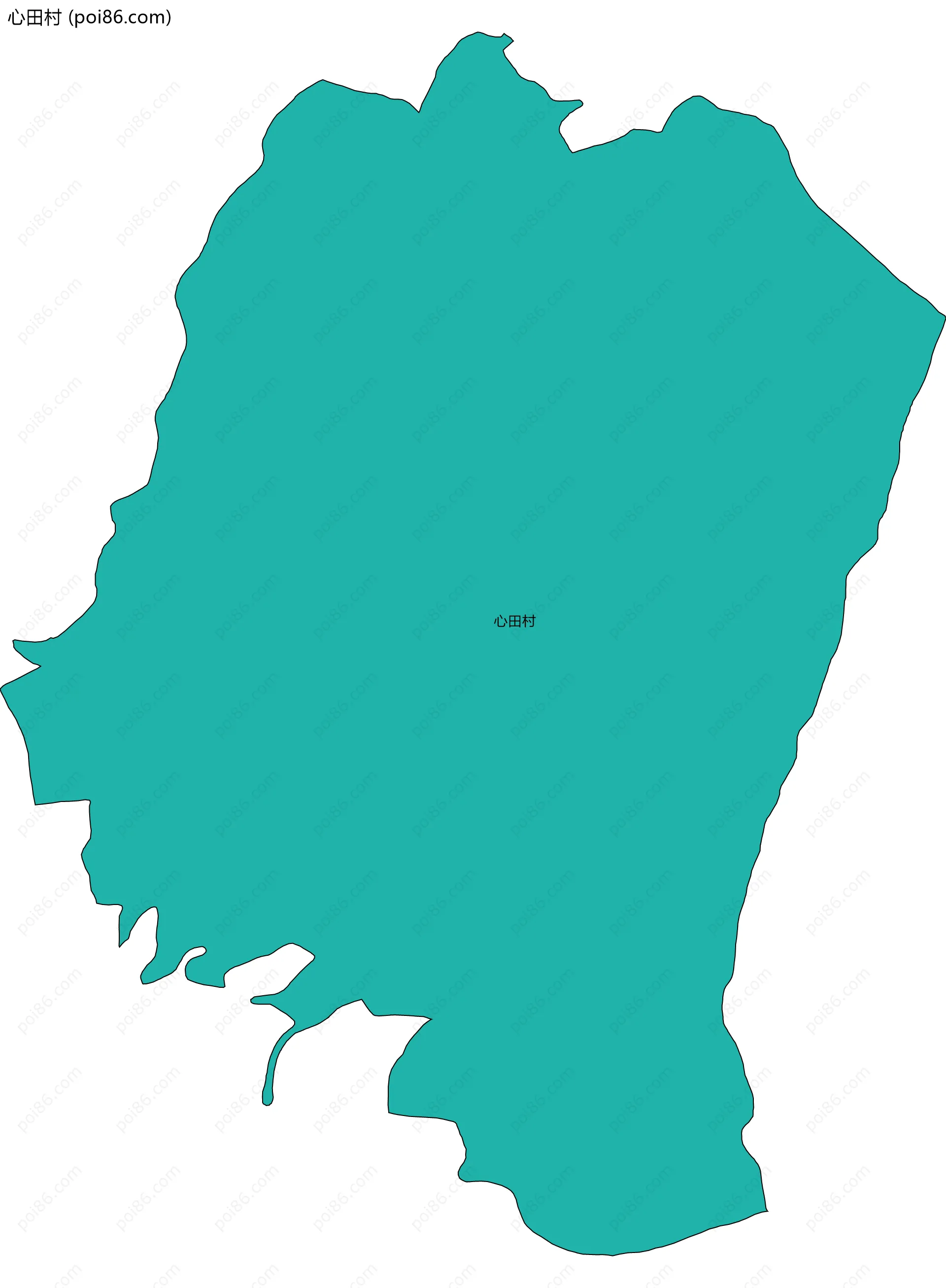 心田村边界地图