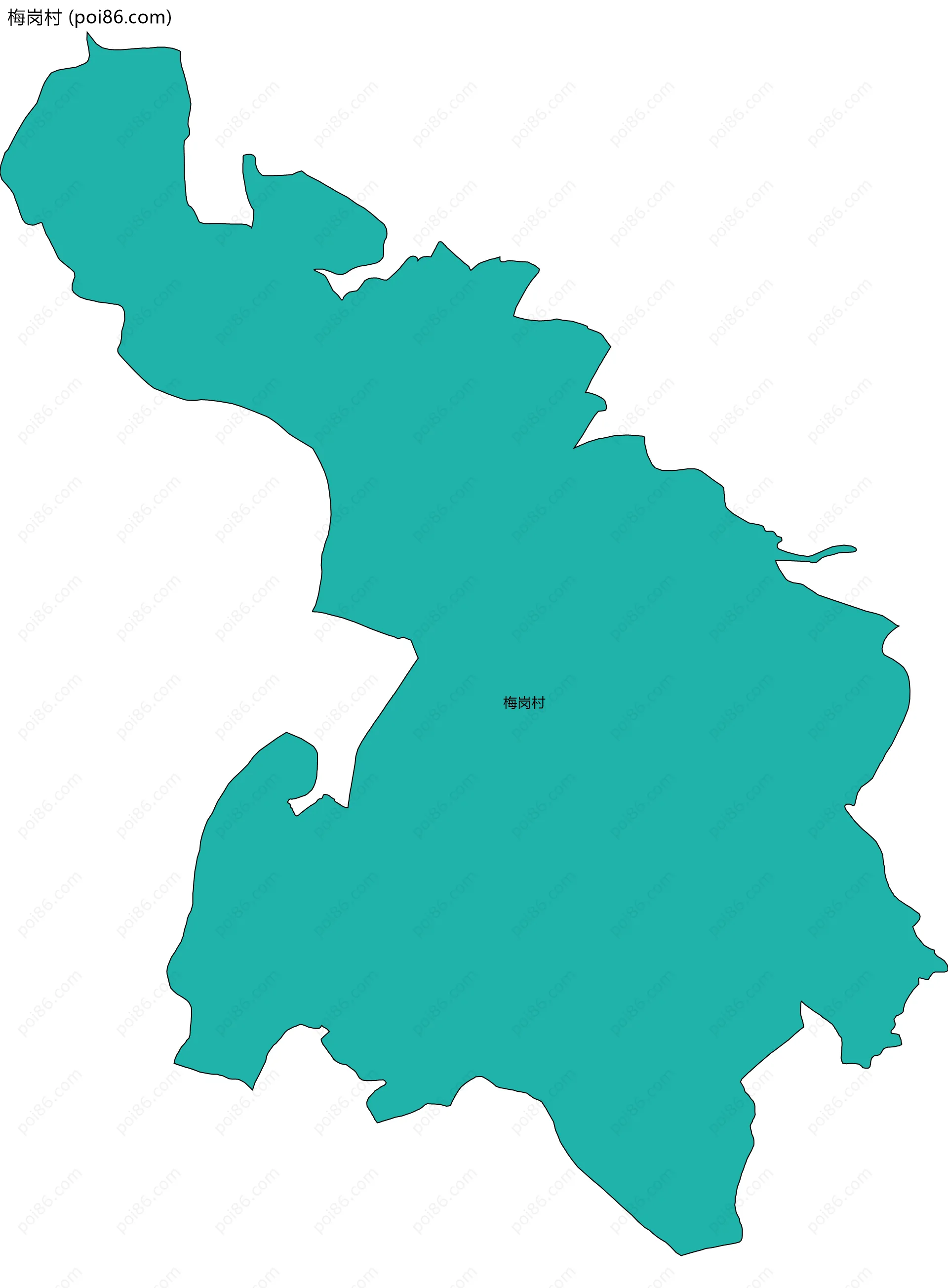 梅岗村边界地图