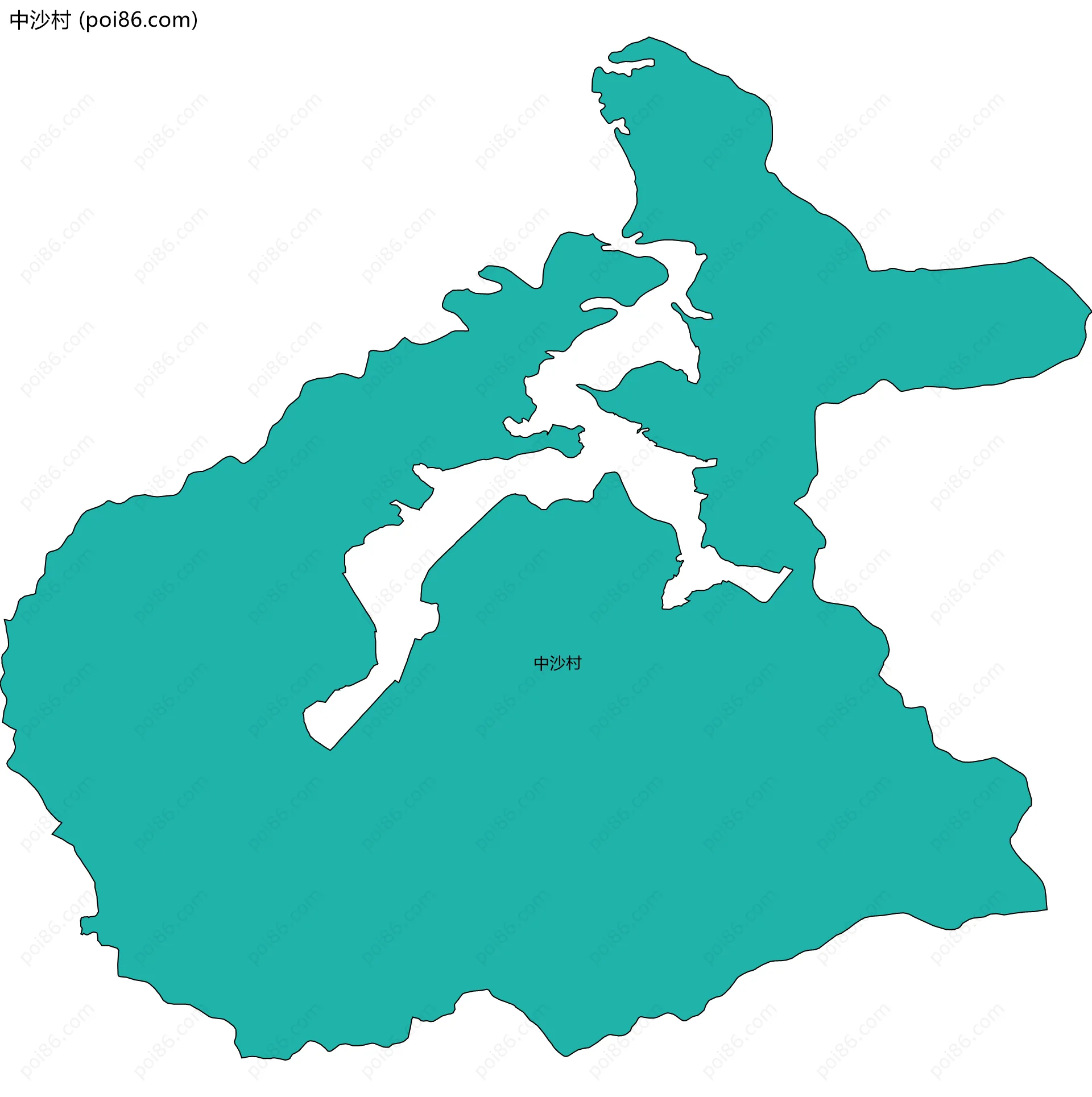 中沙村边界地图