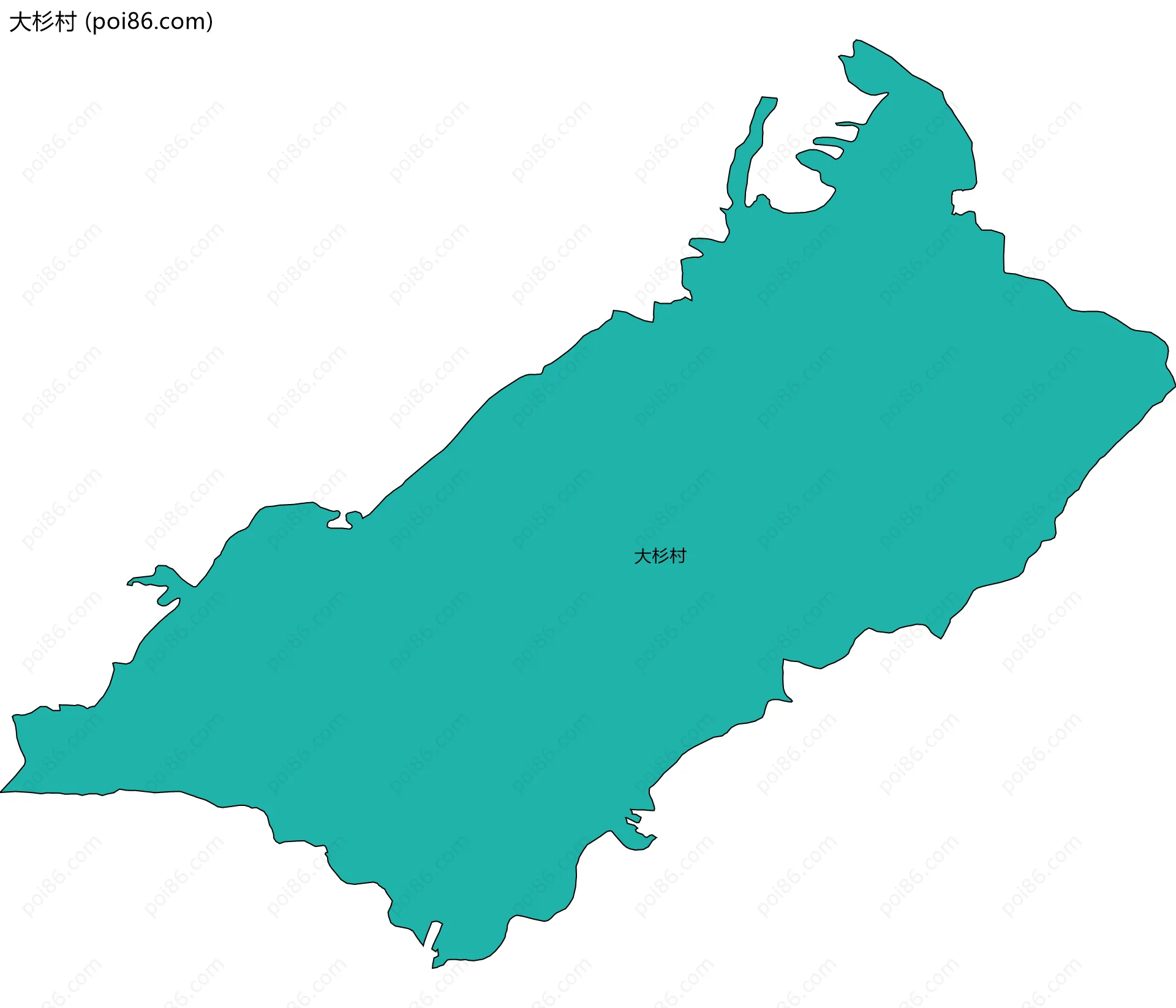 大杉村边界地图