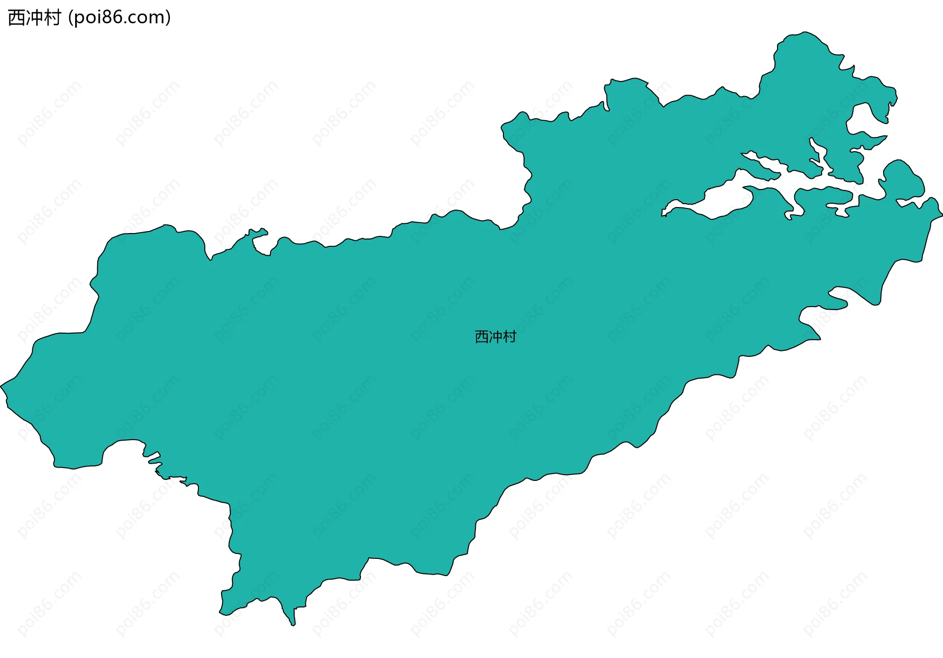 西冲村边界地图