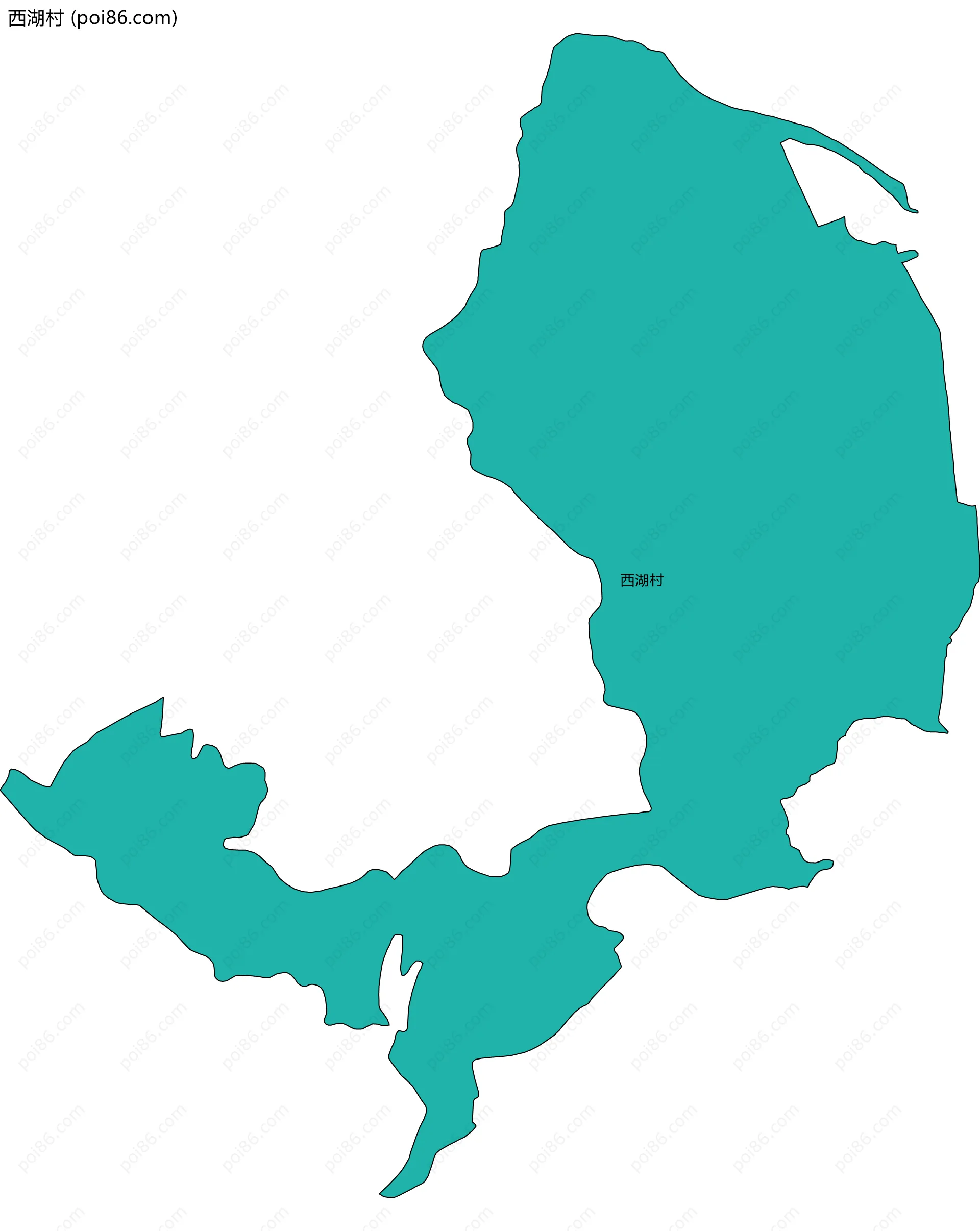 西湖村边界地图