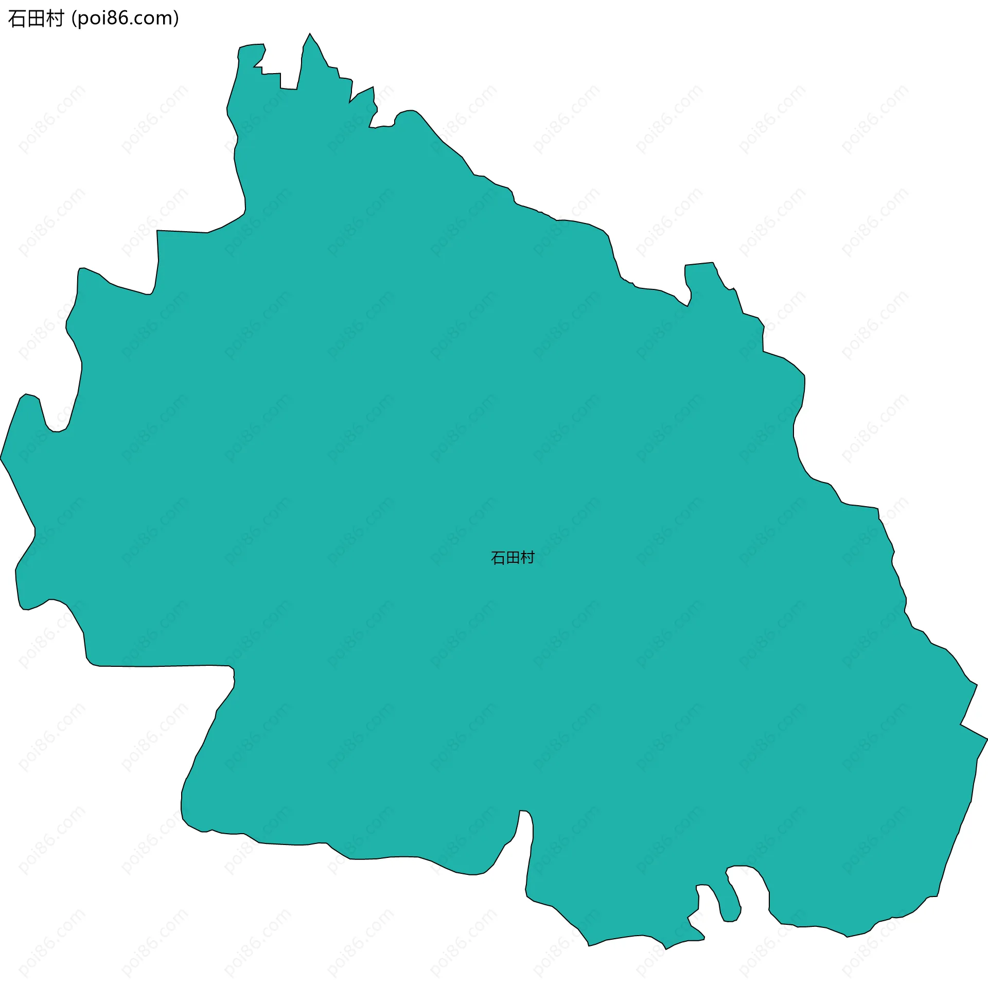 石田村边界地图