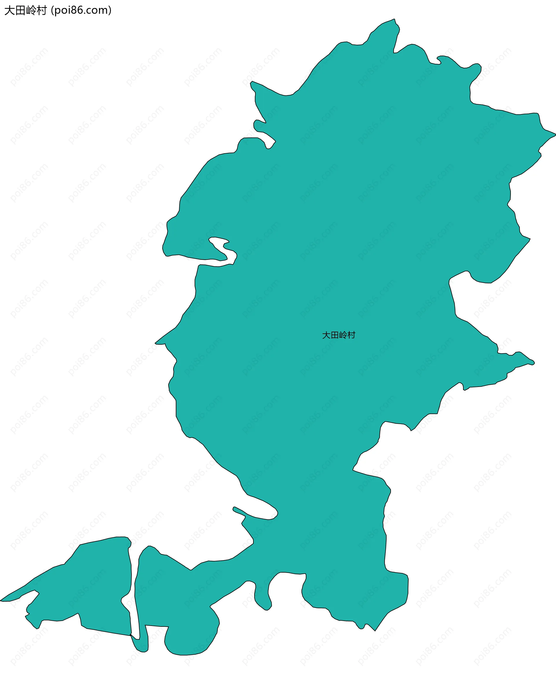 大田岭村边界地图