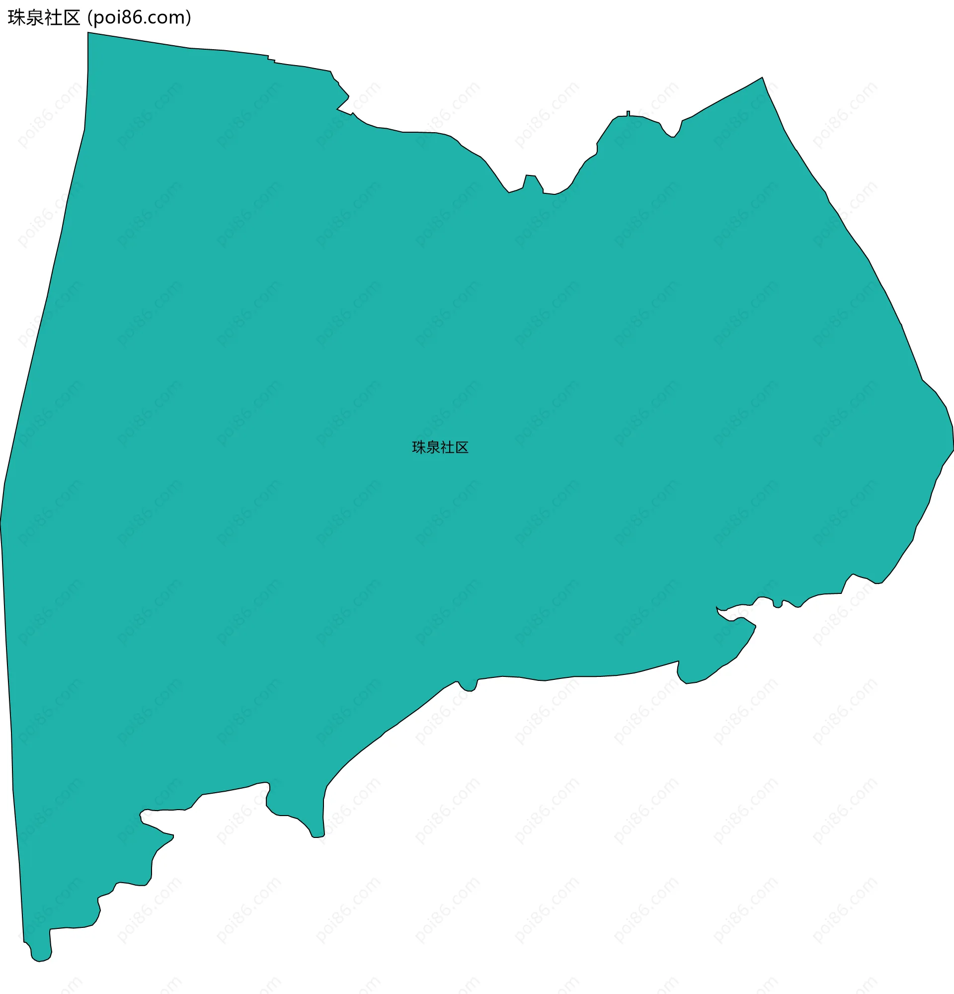 珠泉社区边界地图