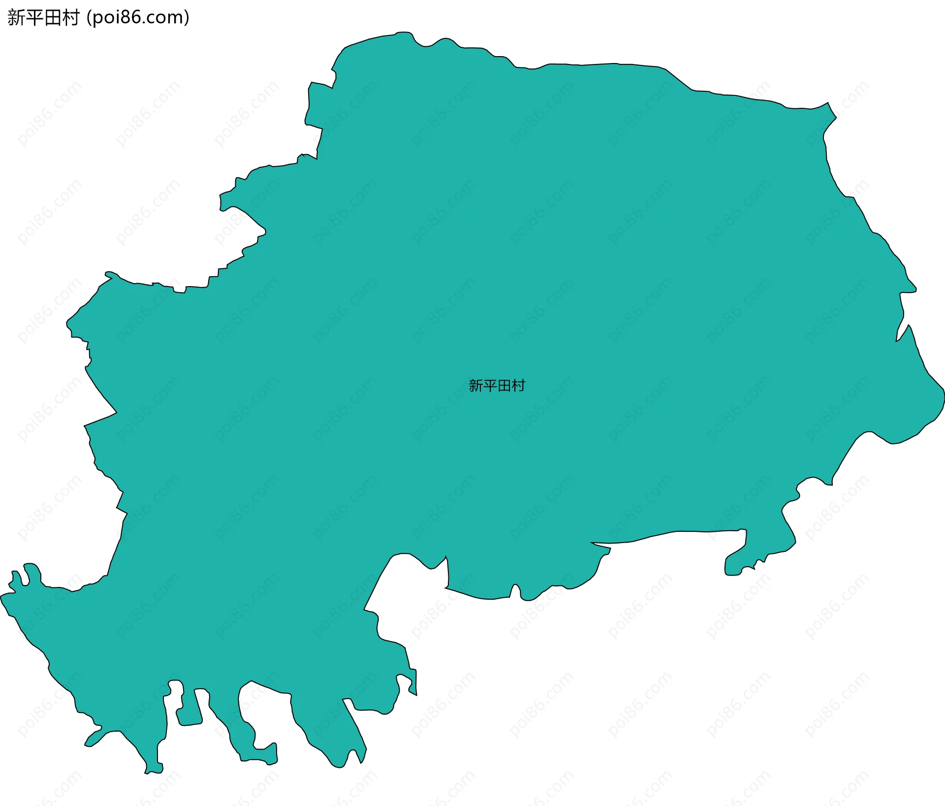 新平田村边界地图