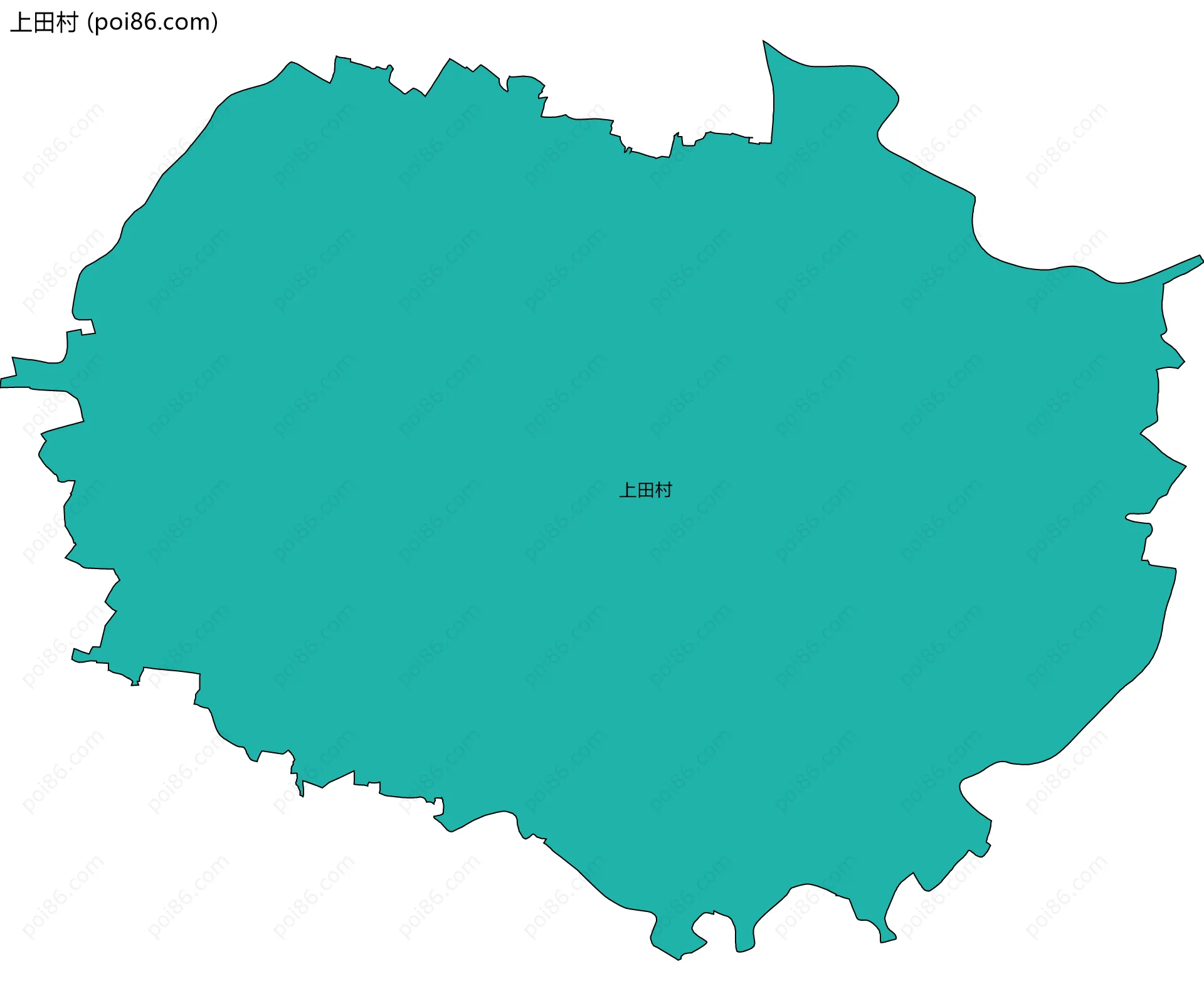 上田村边界地图