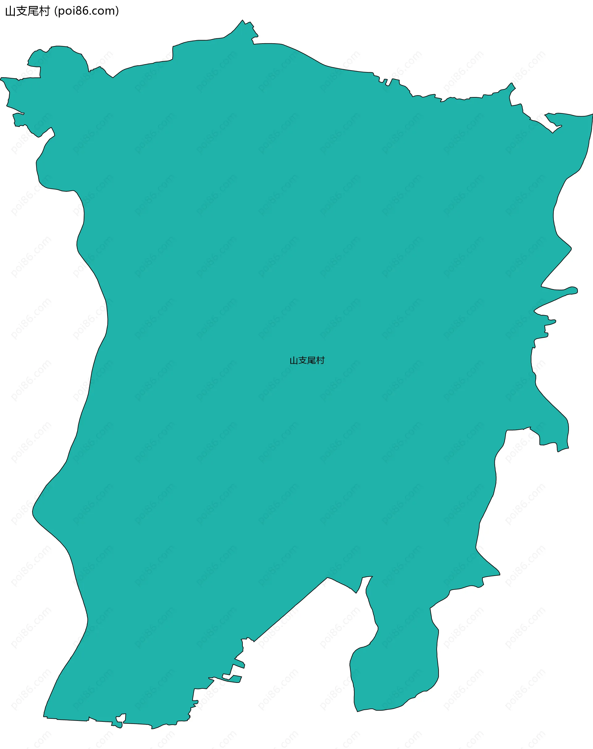 山支尾村边界地图