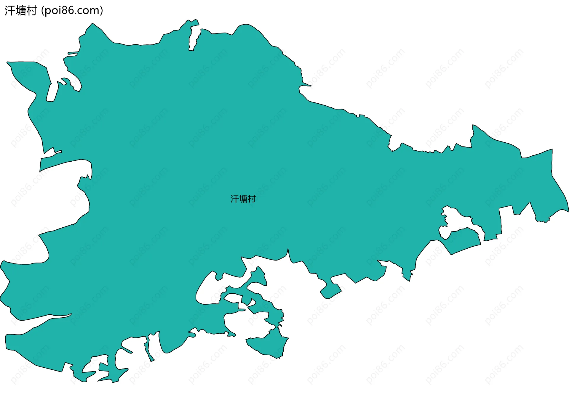 汗塘村边界地图