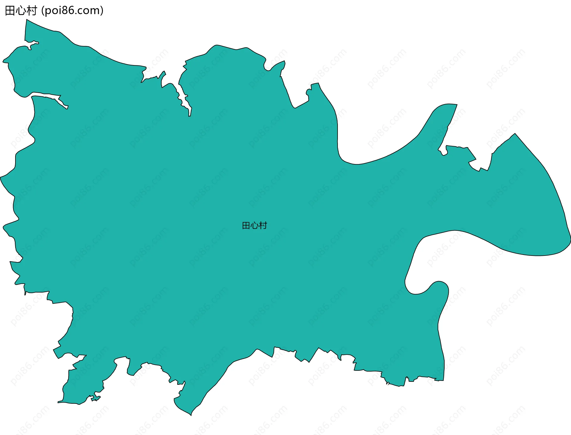 田心村边界地图