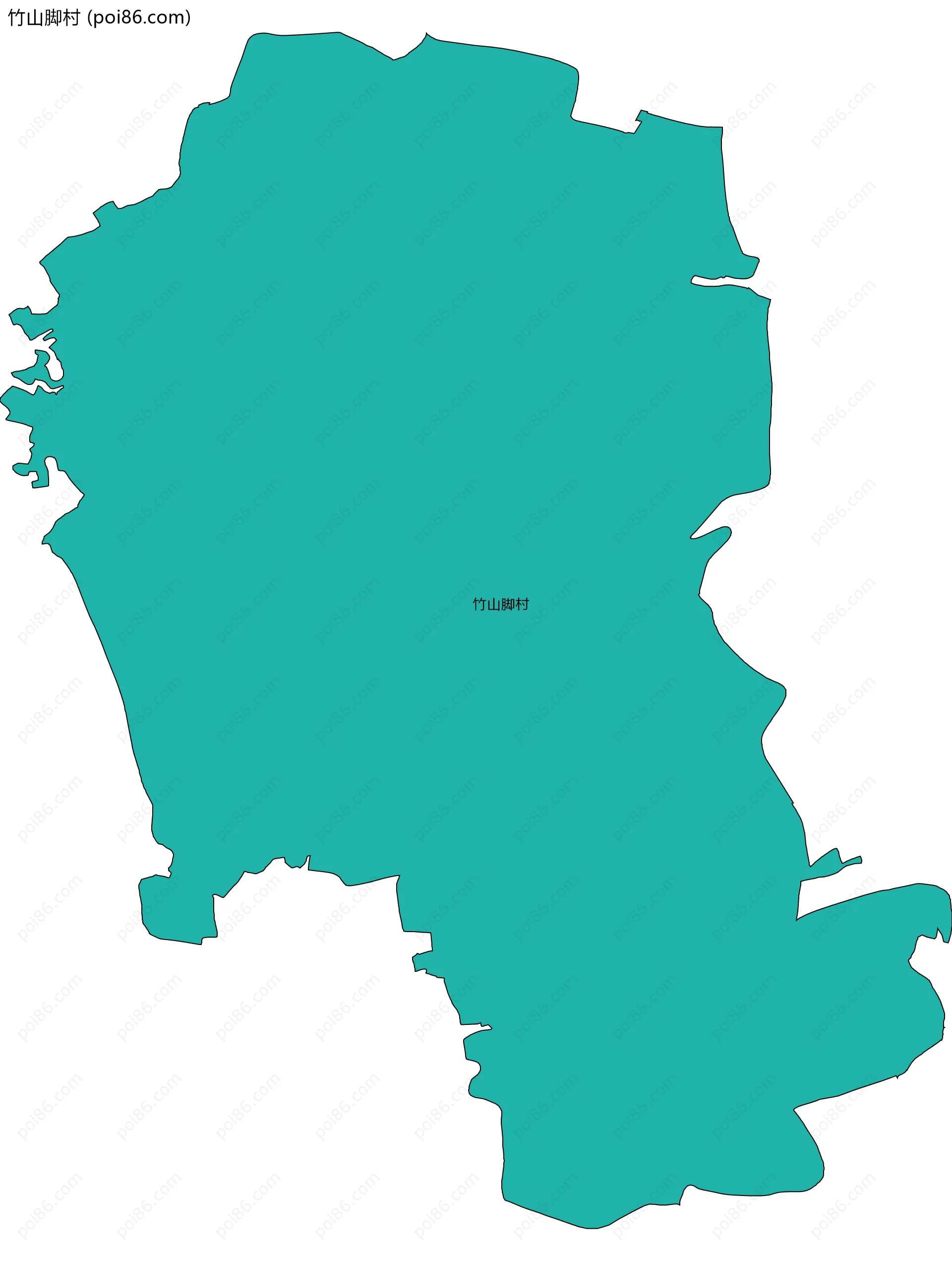 竹山脚村边界地图