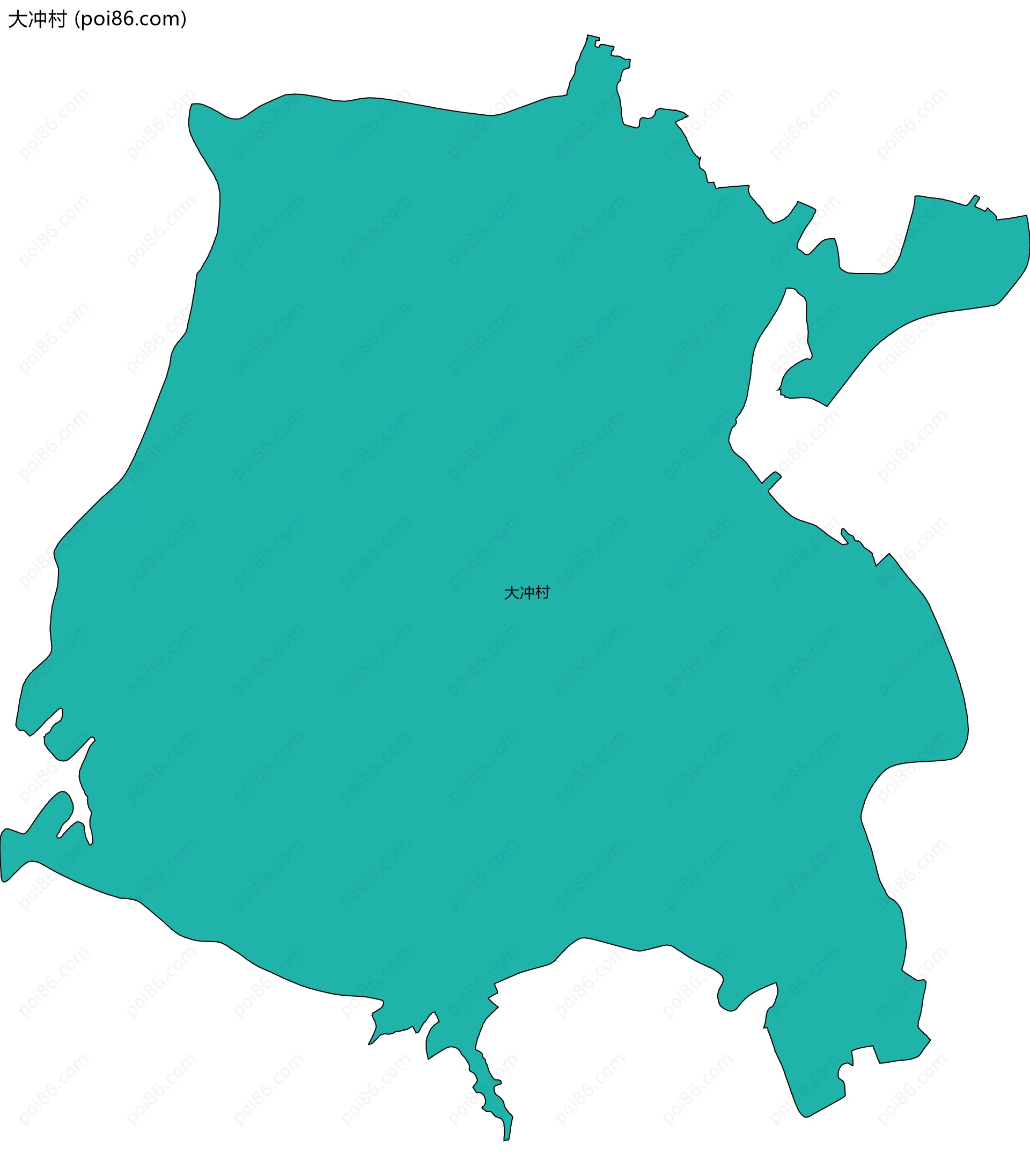 大冲村边界地图