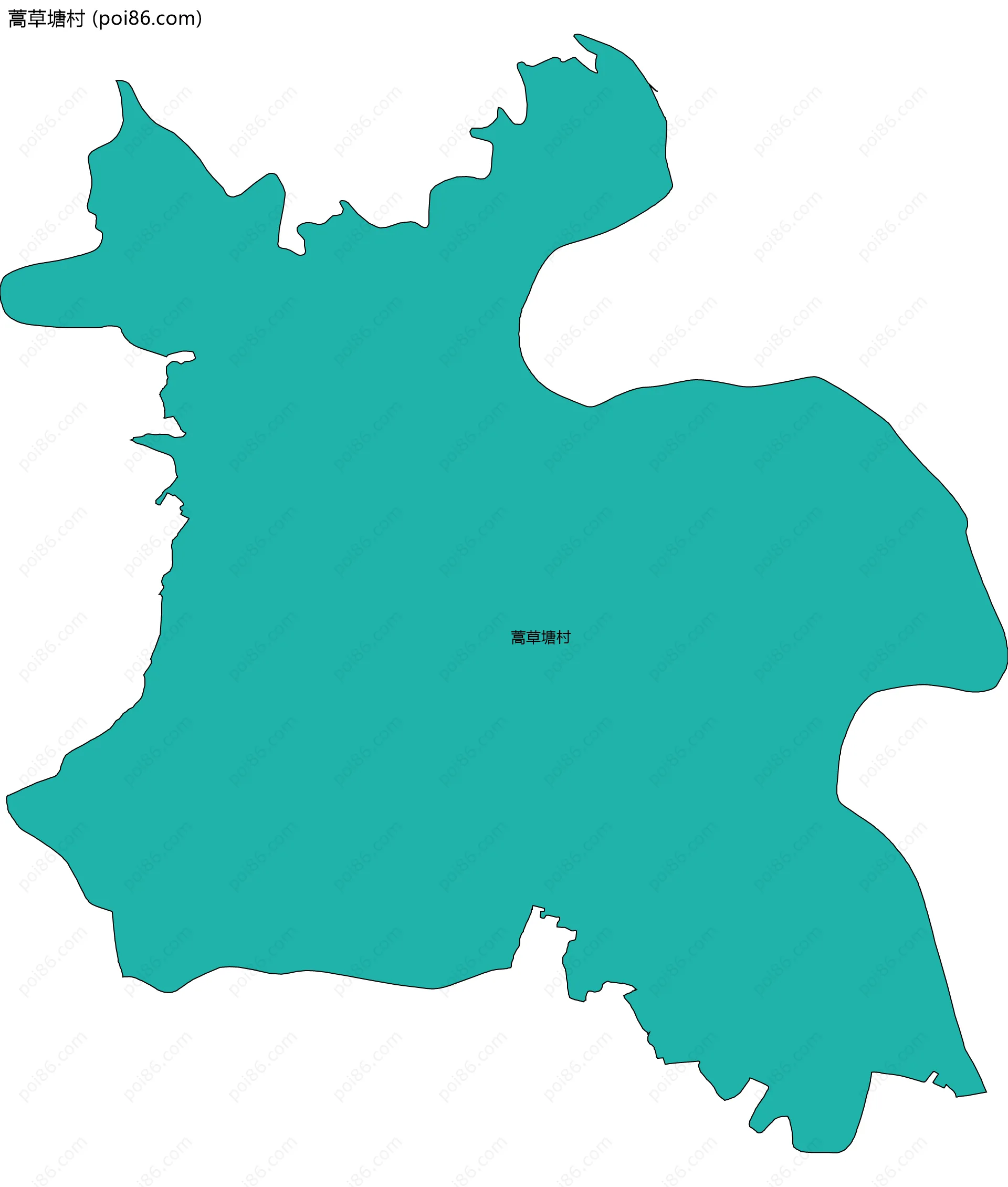 蒿草塘村边界地图