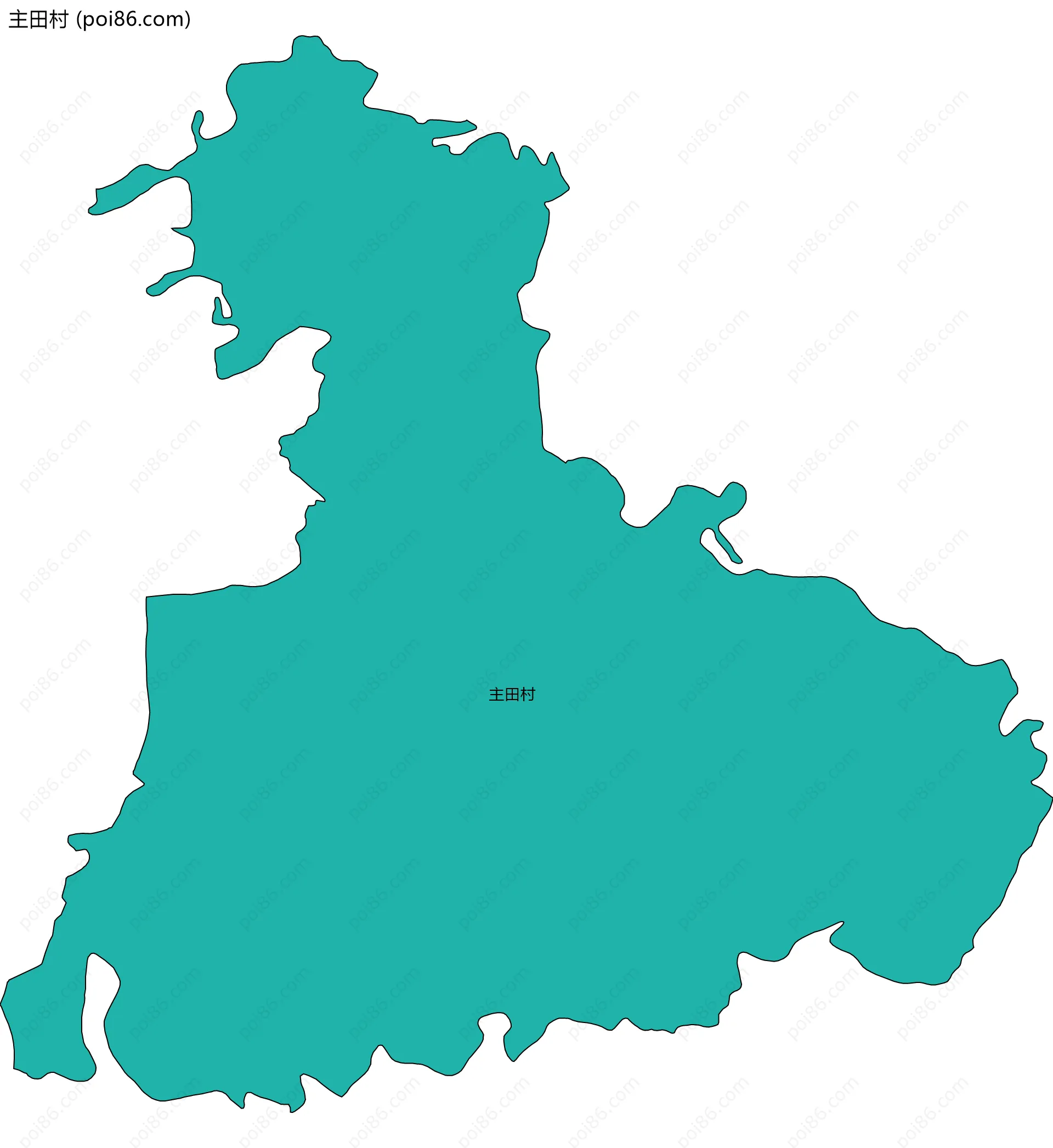 主田村边界地图