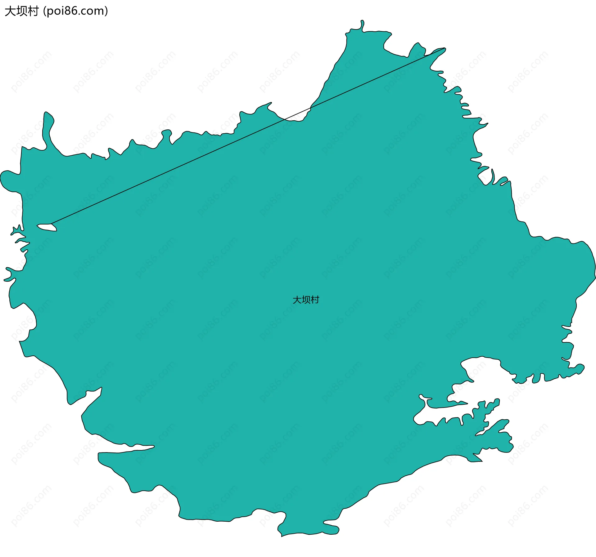 大坝村边界地图