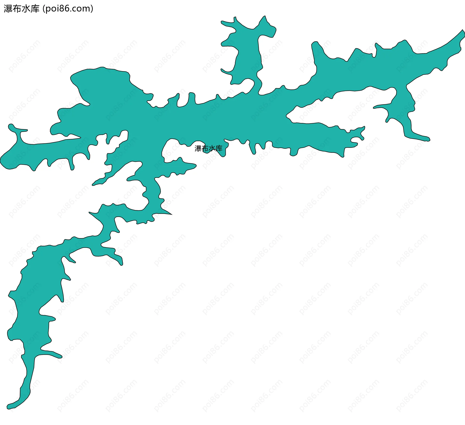 瀑布水库边界地图