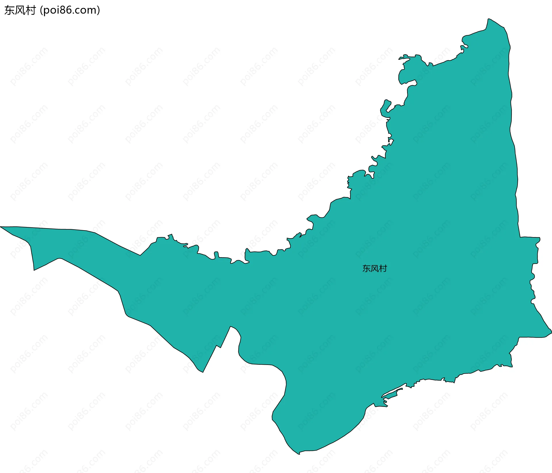东风村边界地图