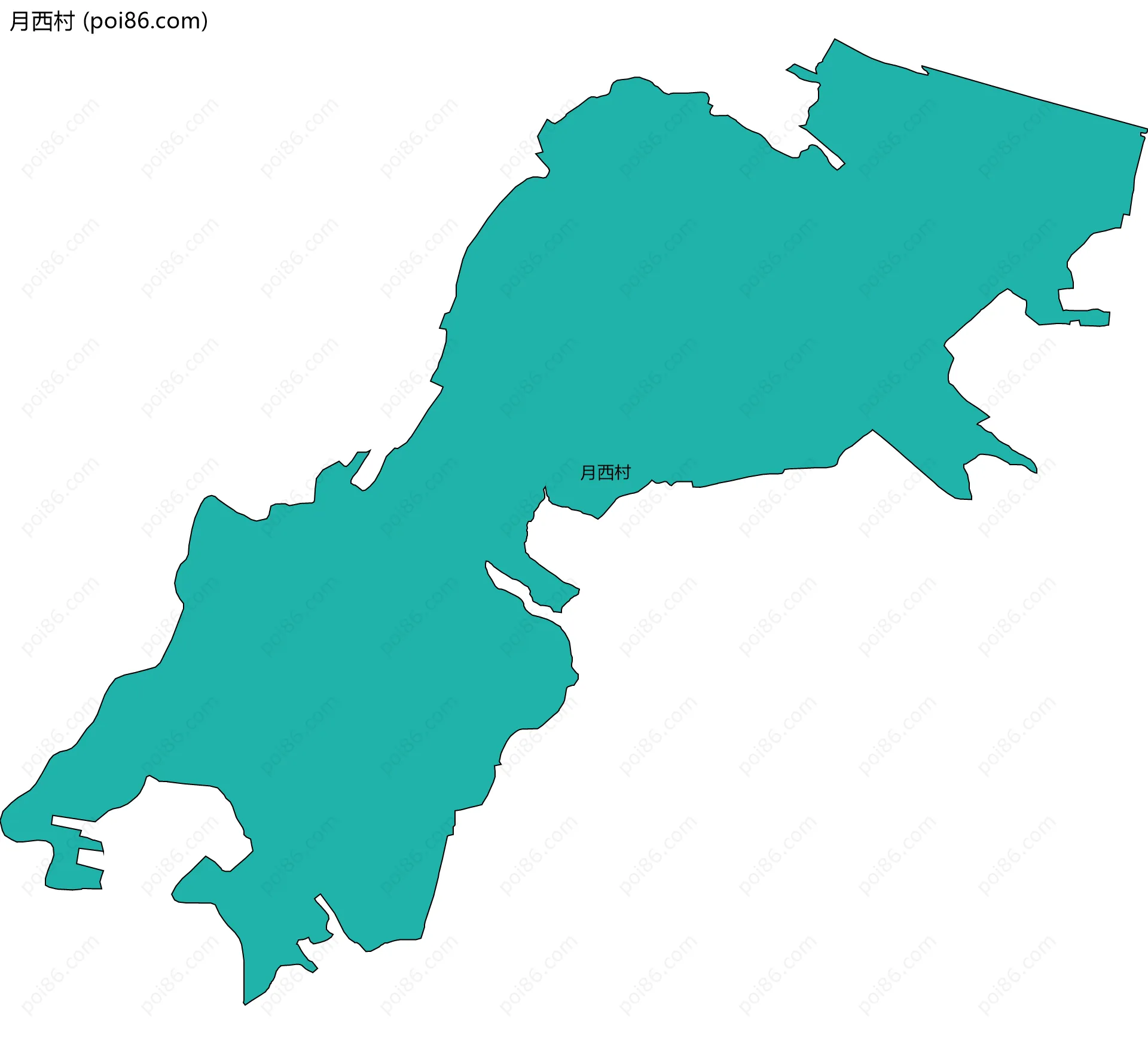 月西村边界地图