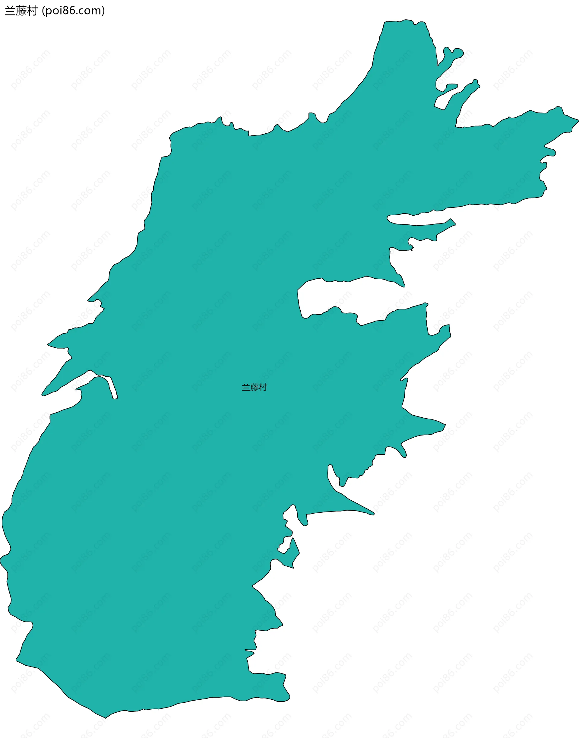 兰藤村边界地图