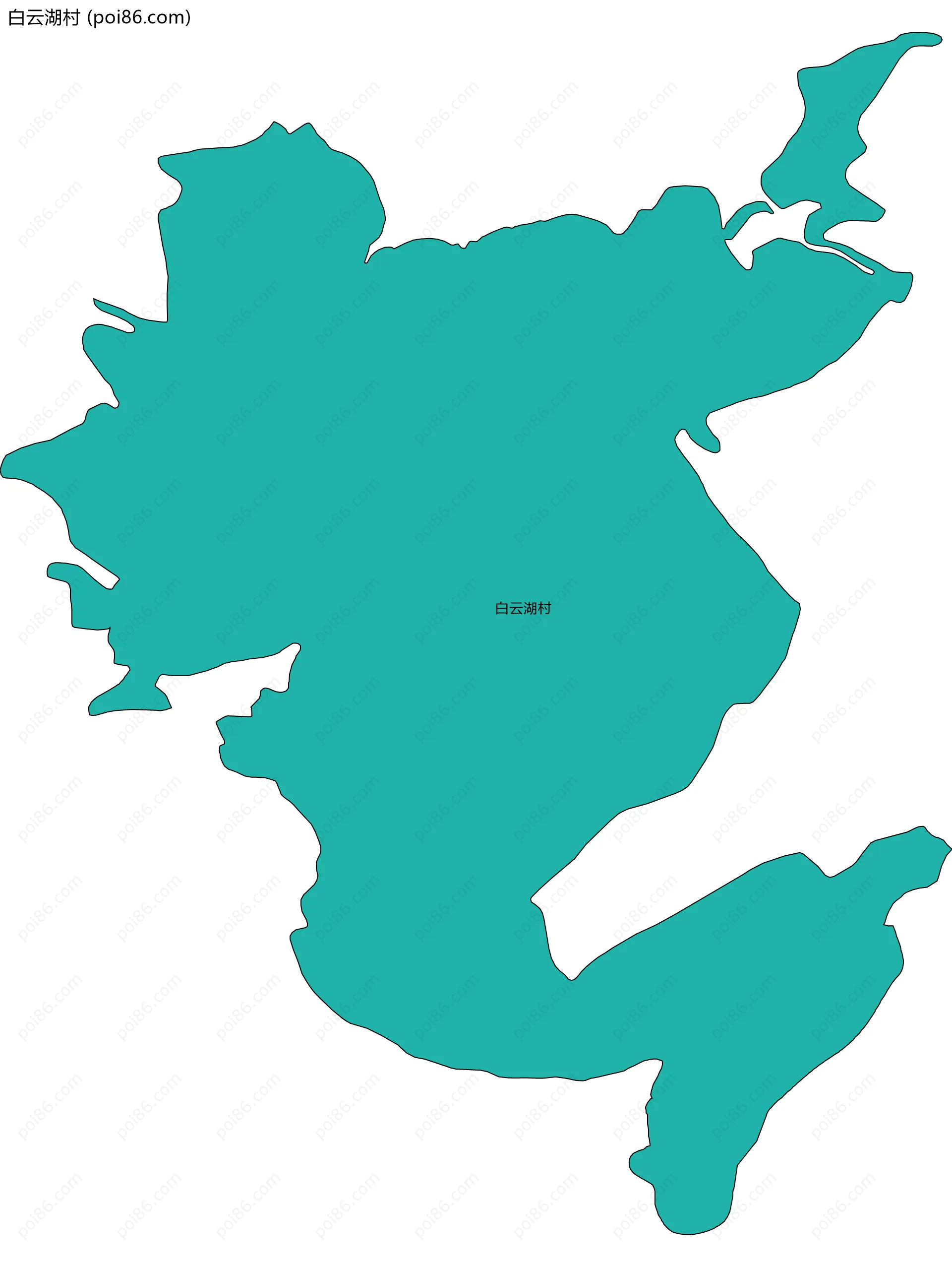 白云湖村边界地图