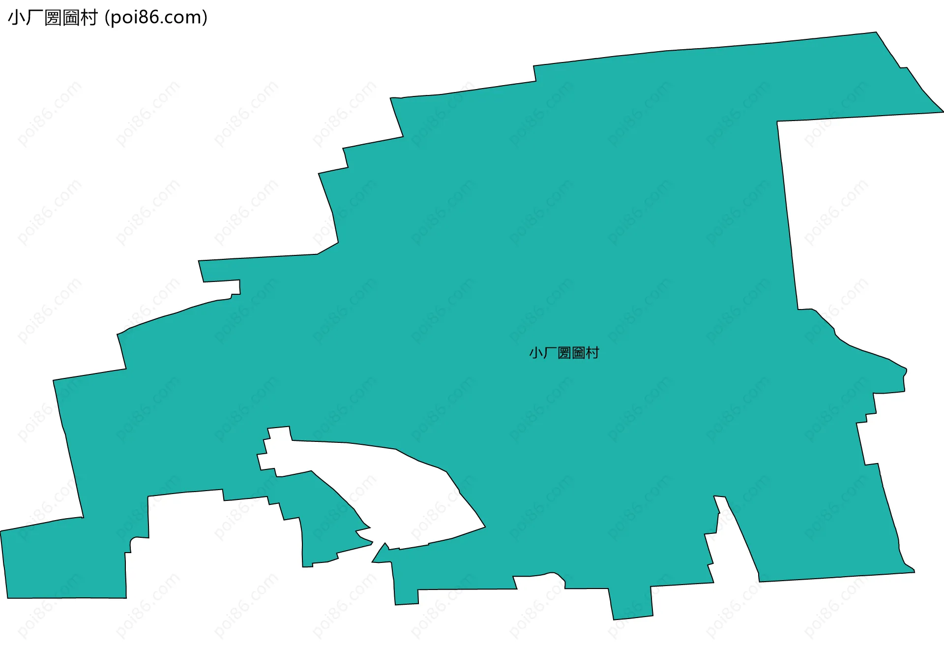 小厂圐圙村边界地图