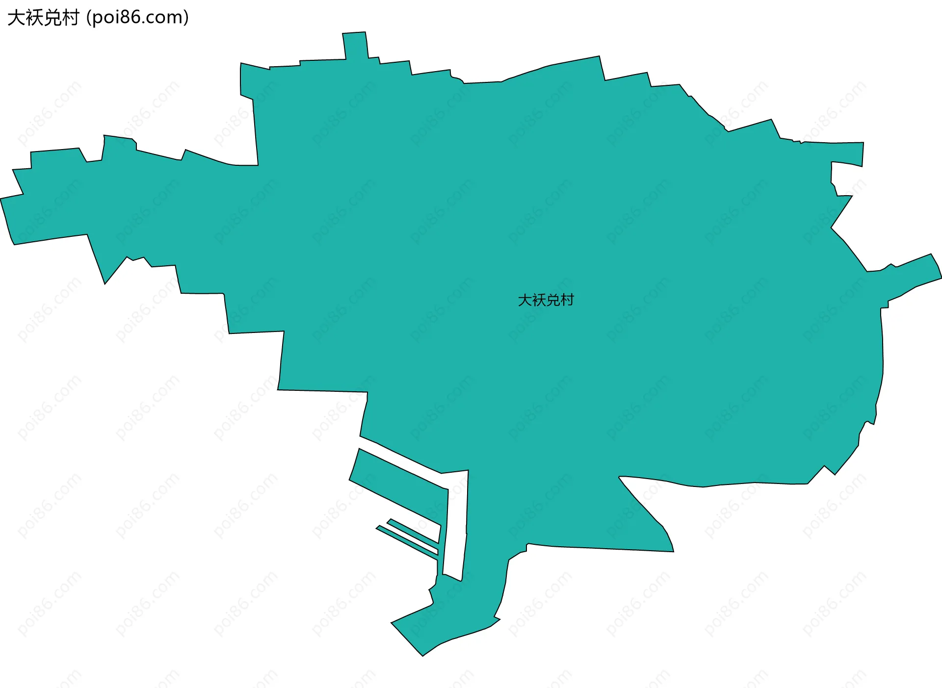 大袄兑村边界地图