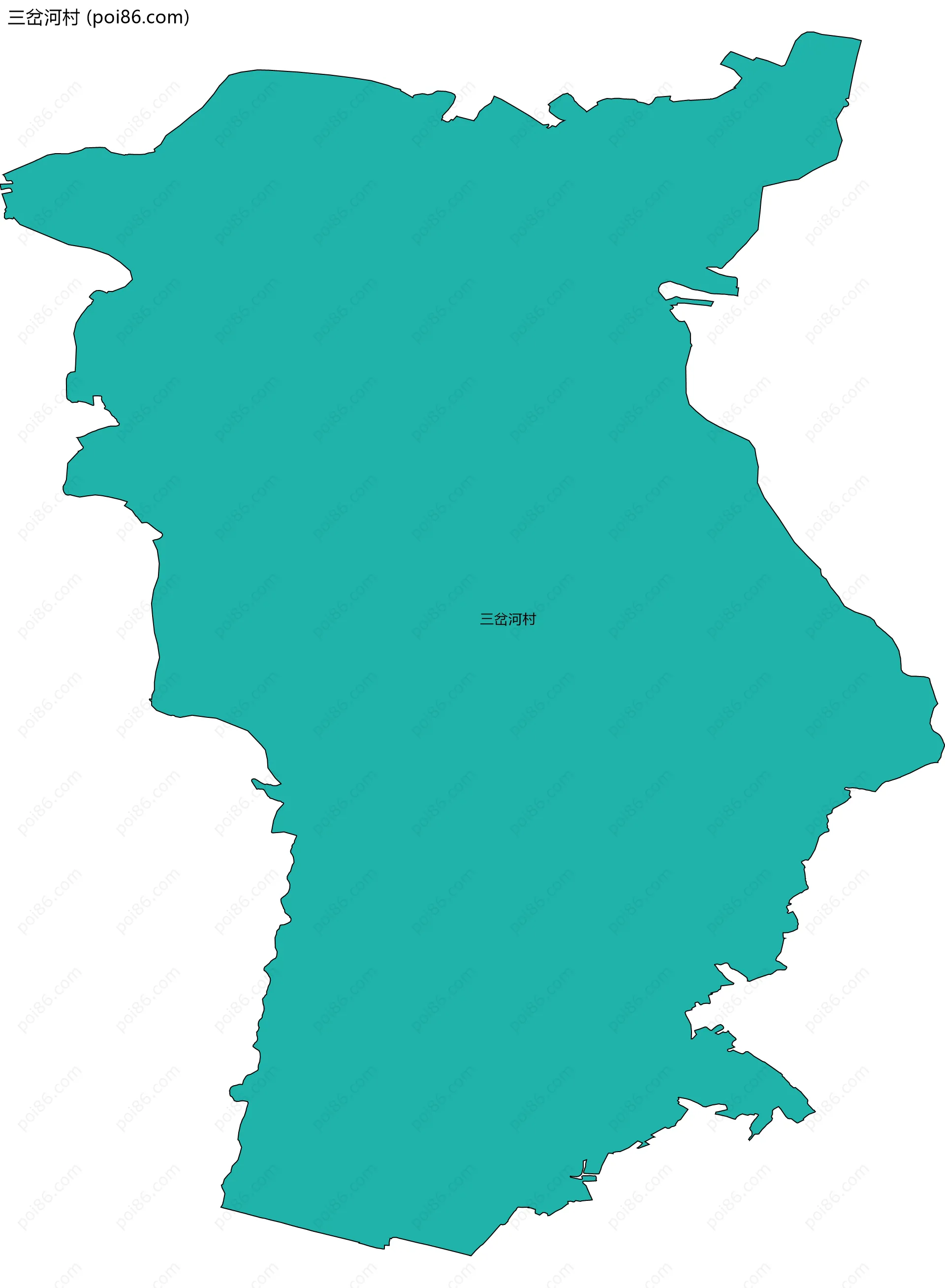 三岔河村边界地图