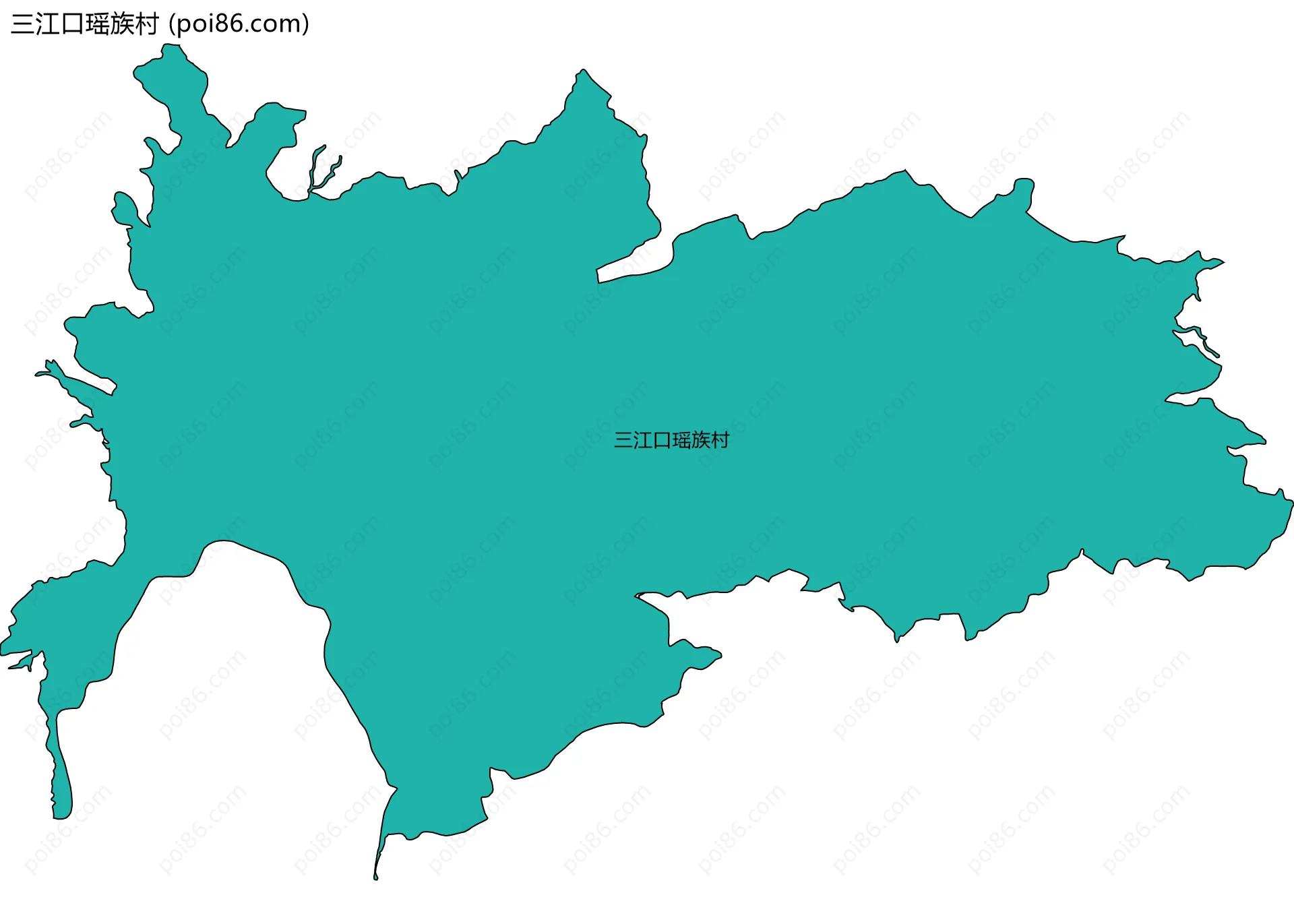 三江口瑶族村边界地图